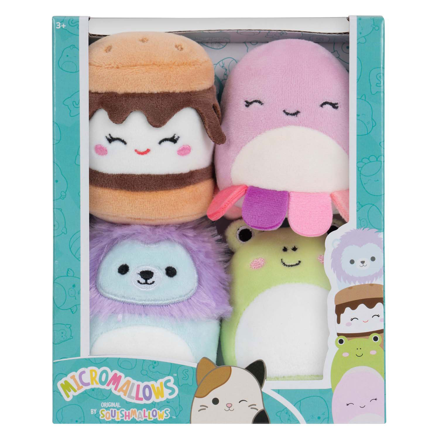 Squishmallows Knuffel Pluche - Micromallows Wendy,Jeanne,Carmelita,Lucian, 4-Pack