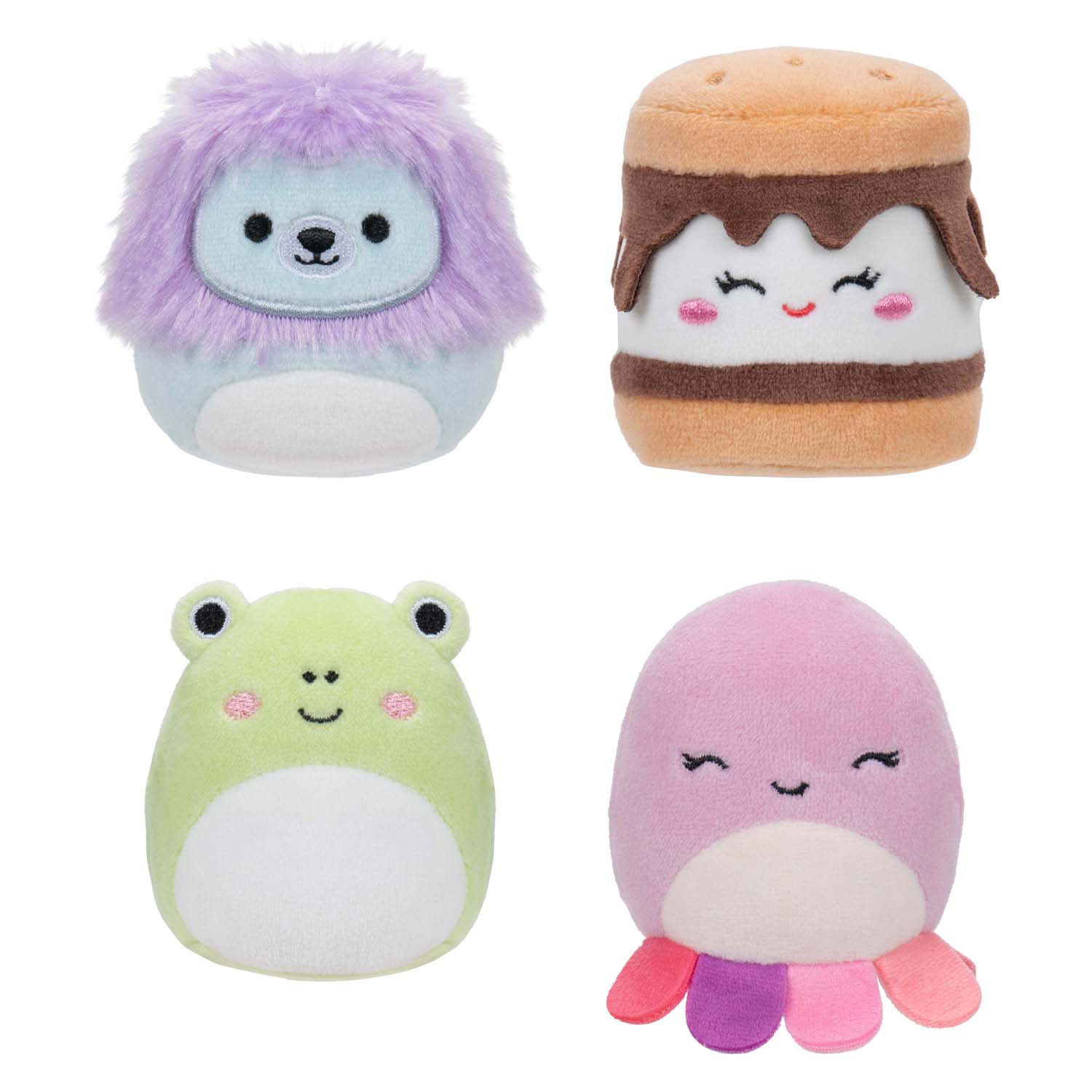 Squishmallows Knuffel Pluche - Micromallows Wendy,Jeanne,Carmelita,Lucian, 4-Pack