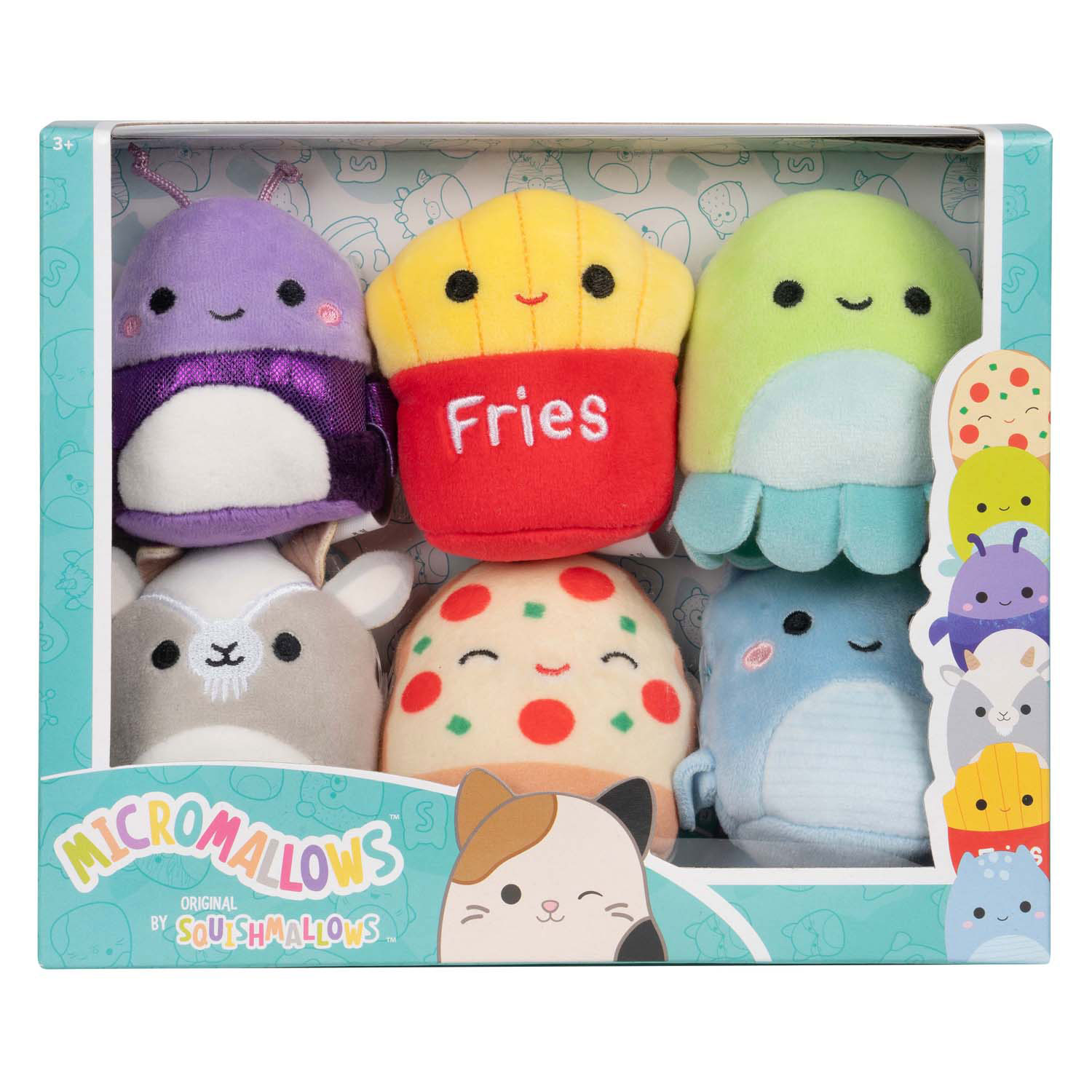 Squishmallows Knuffel Pluche - Micromallows Floyd, Pep, Lune, Walkers, Orphine, Axel, 6-Pack