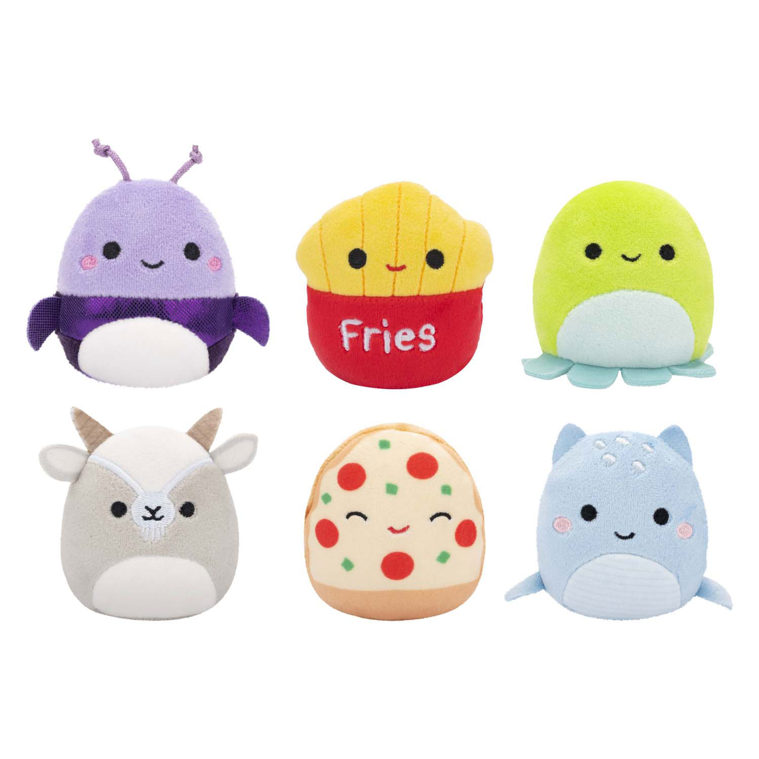 Squishmallows Knuffel Pluche - Micromallows Floyd, Pep, Lune, Walkers, Orphine, Axel, 6-Pack