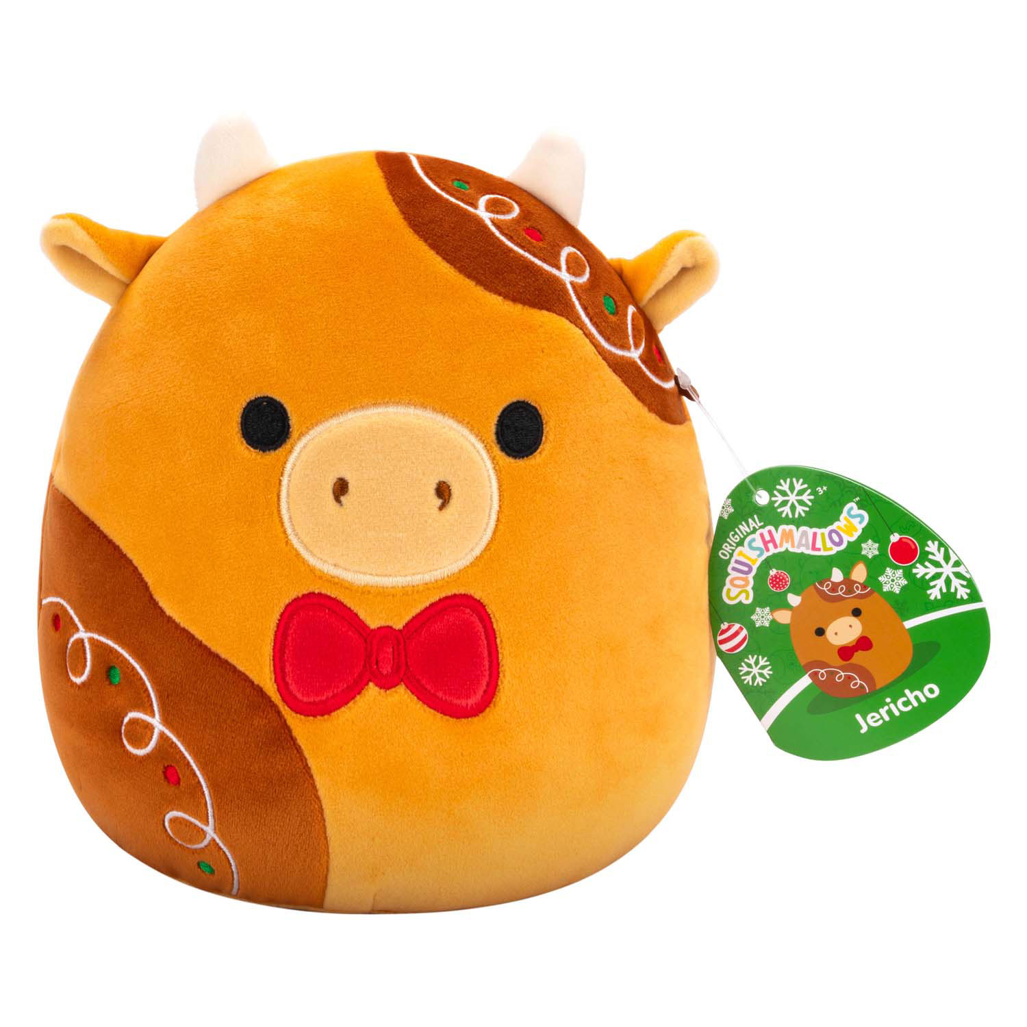 Squishmallows Knuffel Pluche - Kerst Peperkoek Koe, 19cm