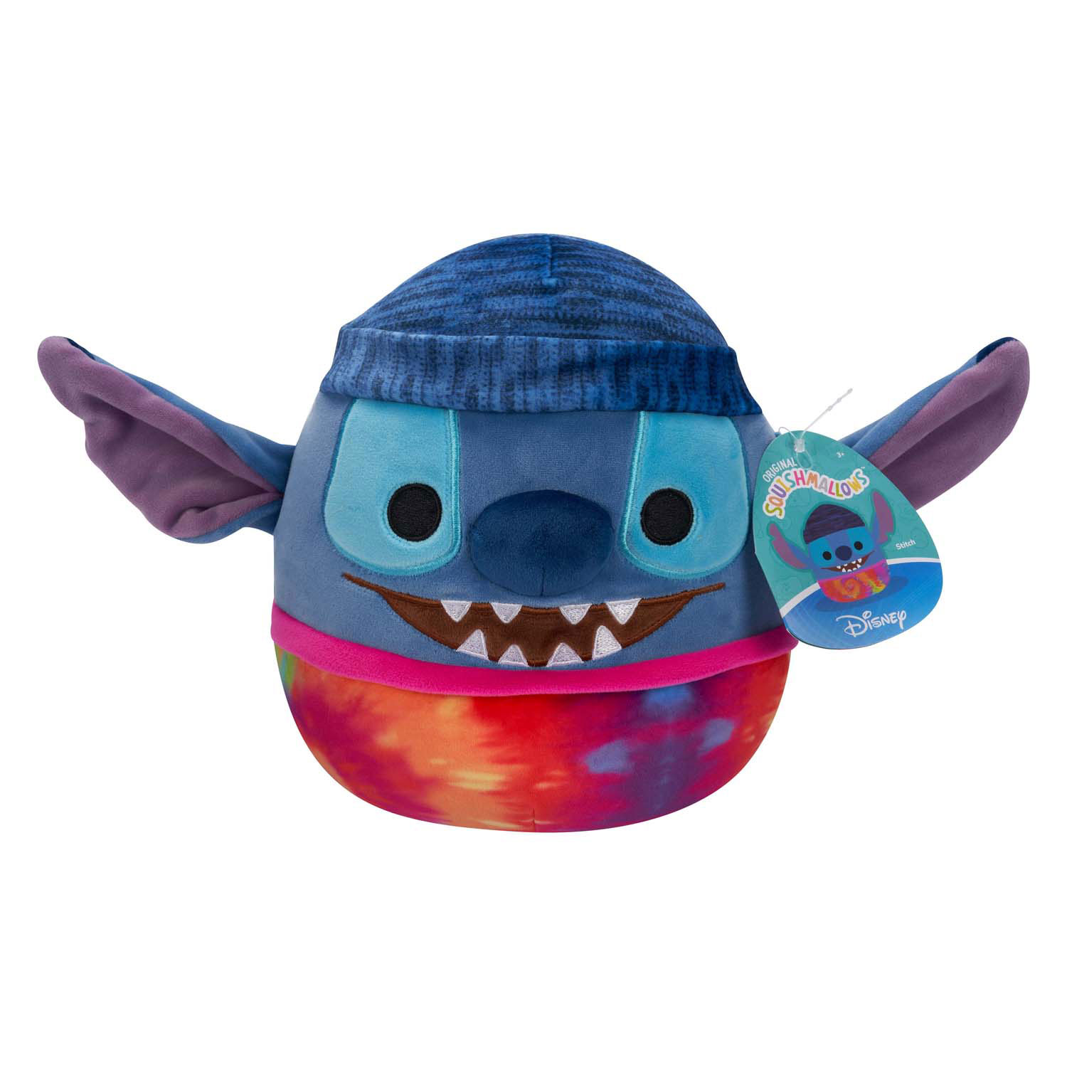 Squishmallows Knuffel Pluche - Disney Stitch met Beanie Tie Dye, 20cm