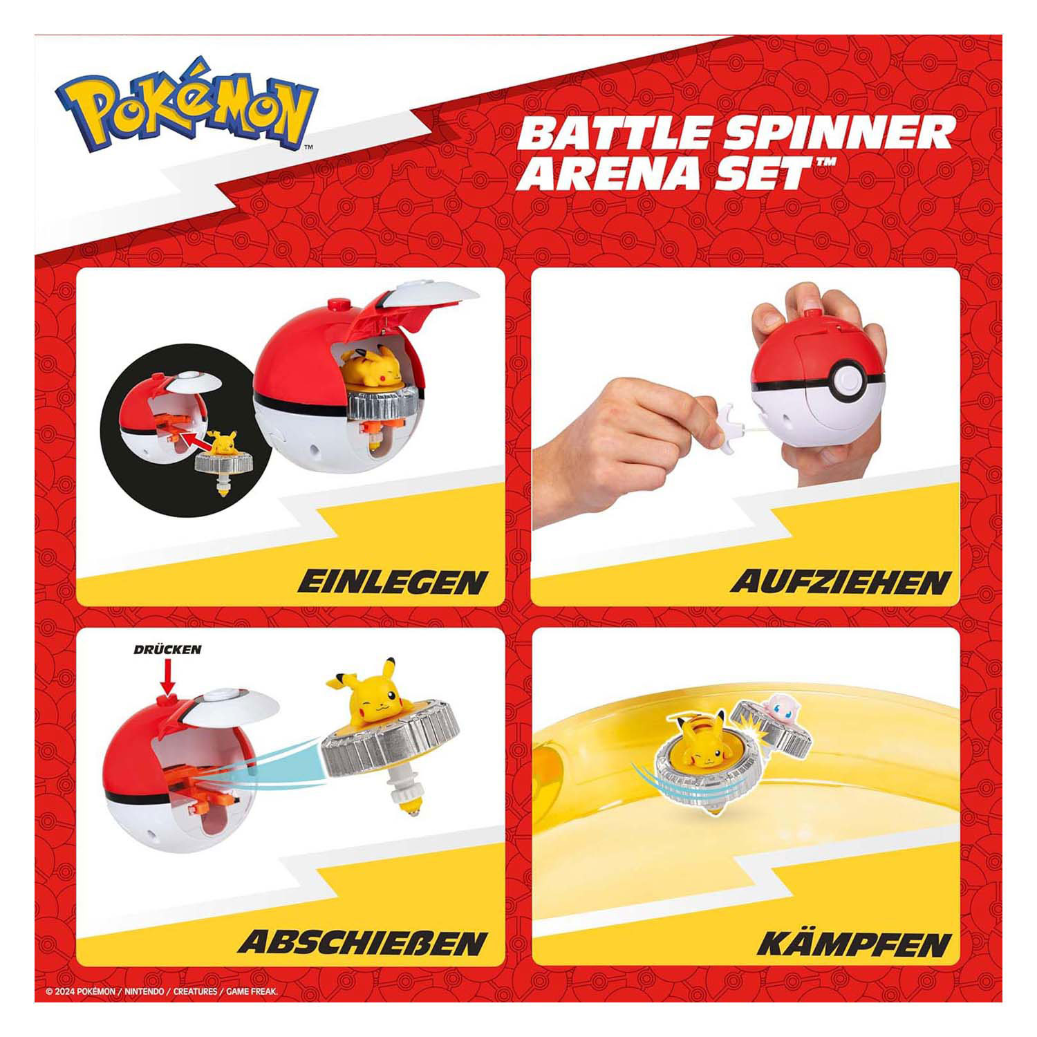 Pokémon Battle Spinners met Stadion Pikachu en Mew Speelset
