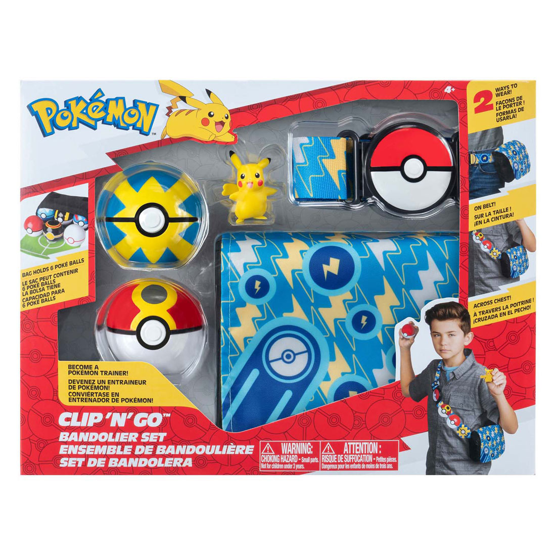 Ensemble de bandoulière Pokémon Quick Ball, Repeat Ball et sac ceinture Pikachu