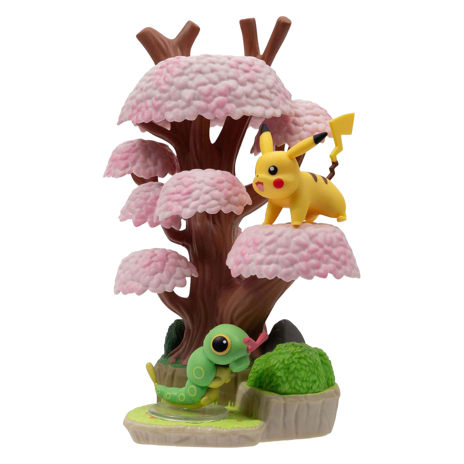 Pokémon Environment Figuren Set - Caterpie & Pikachu