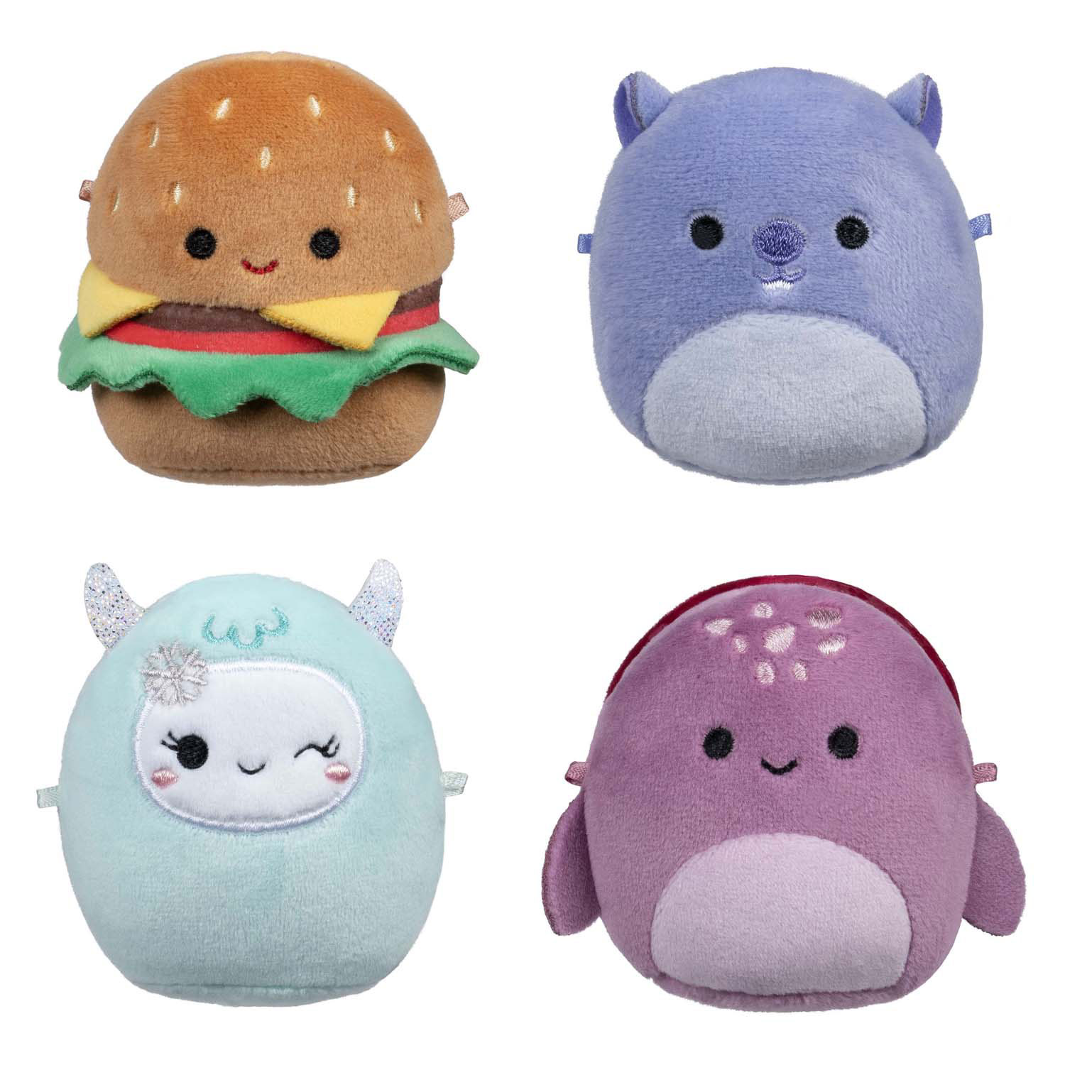 Squishmallows Knuffel Pluche Micromallows - Carl, Yollie, Javari, Tudor, 4-pack