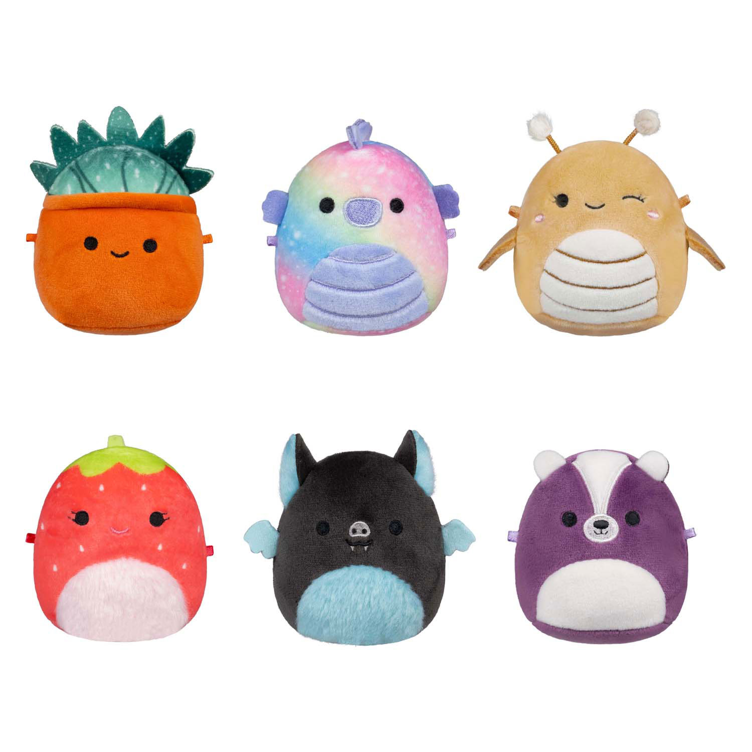 Squishmallows Knuffel Pluche Micromallows - Greer, Sloan, Emerald, Oz, Scarlet, Ald, 6-Pack