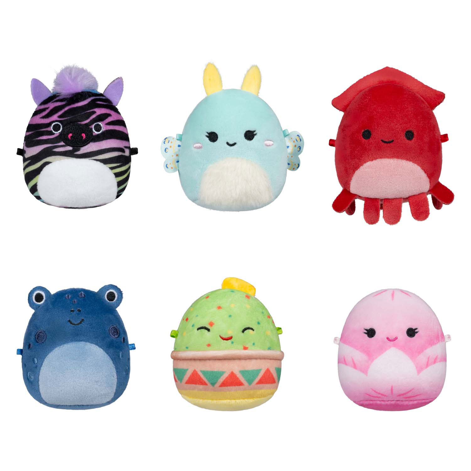 Squishmallows Knuffel Pluche Micromallows - Elin, Altman, Gideon, Agnolo, Safiyah, Connie, 6-Pack