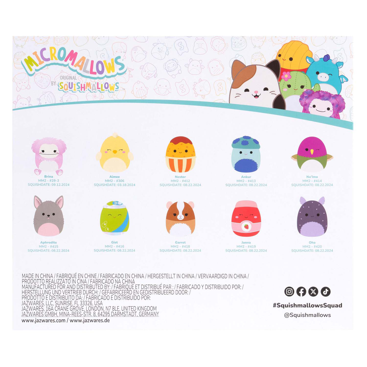 Squishmallows Knuffel Pluche - Micromallows Herfst - 10dlg.
