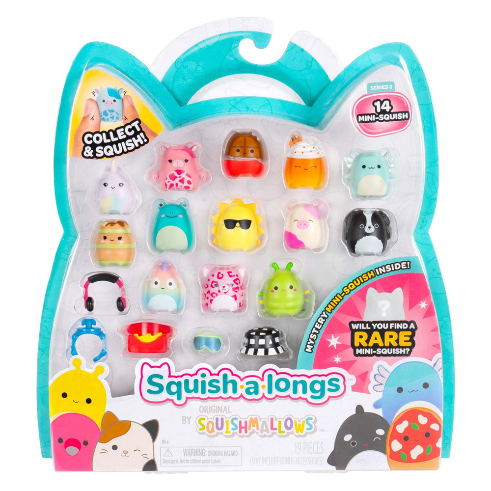 Squishmallows - Squish-a-longs Speelfiguren Style 1 - 14dlg. Squishmallows - Squish-a-longs Speelfiguren Style 1 - 14dlg.