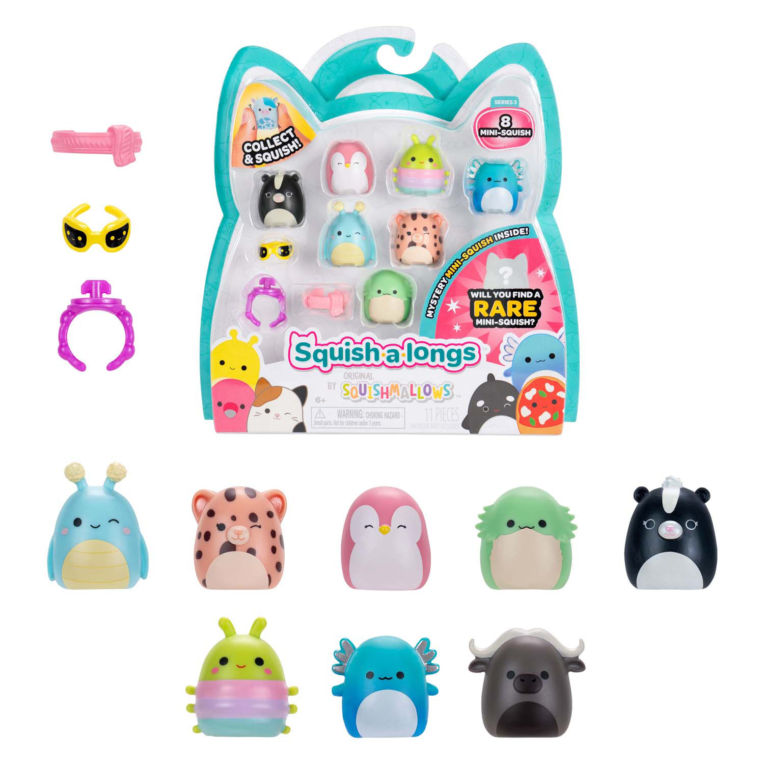 Squishmallows - Squish-a-longs Speelfiguren Style 1 - 8dlg.