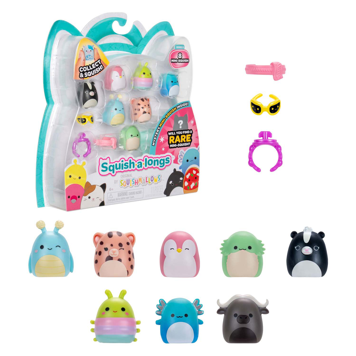 Squishmallows - Squish-a-longs Speelfiguren Style 1 - 8dlg.
