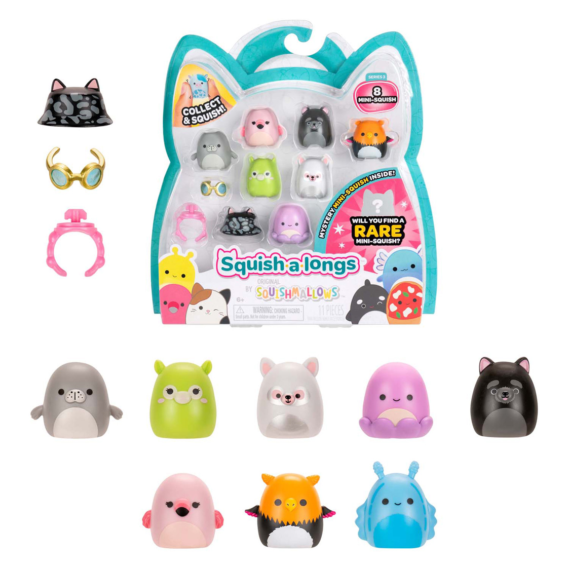 Squishmallows - Squish-a-longs Speelfiguren Style 3 - 8dlg.