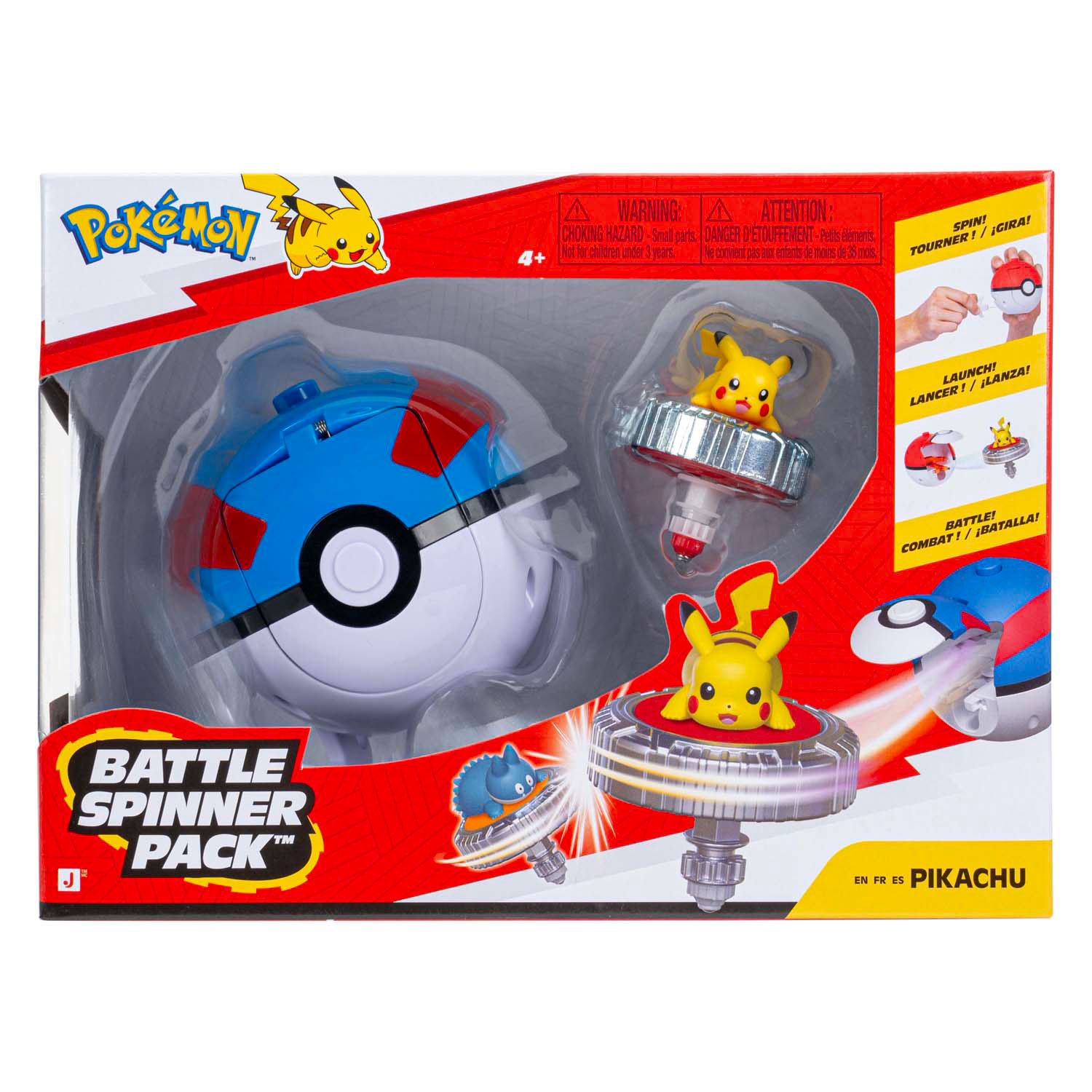 Pack de toupie de combat Pokémon - Pikachu n°2 en Super Ball