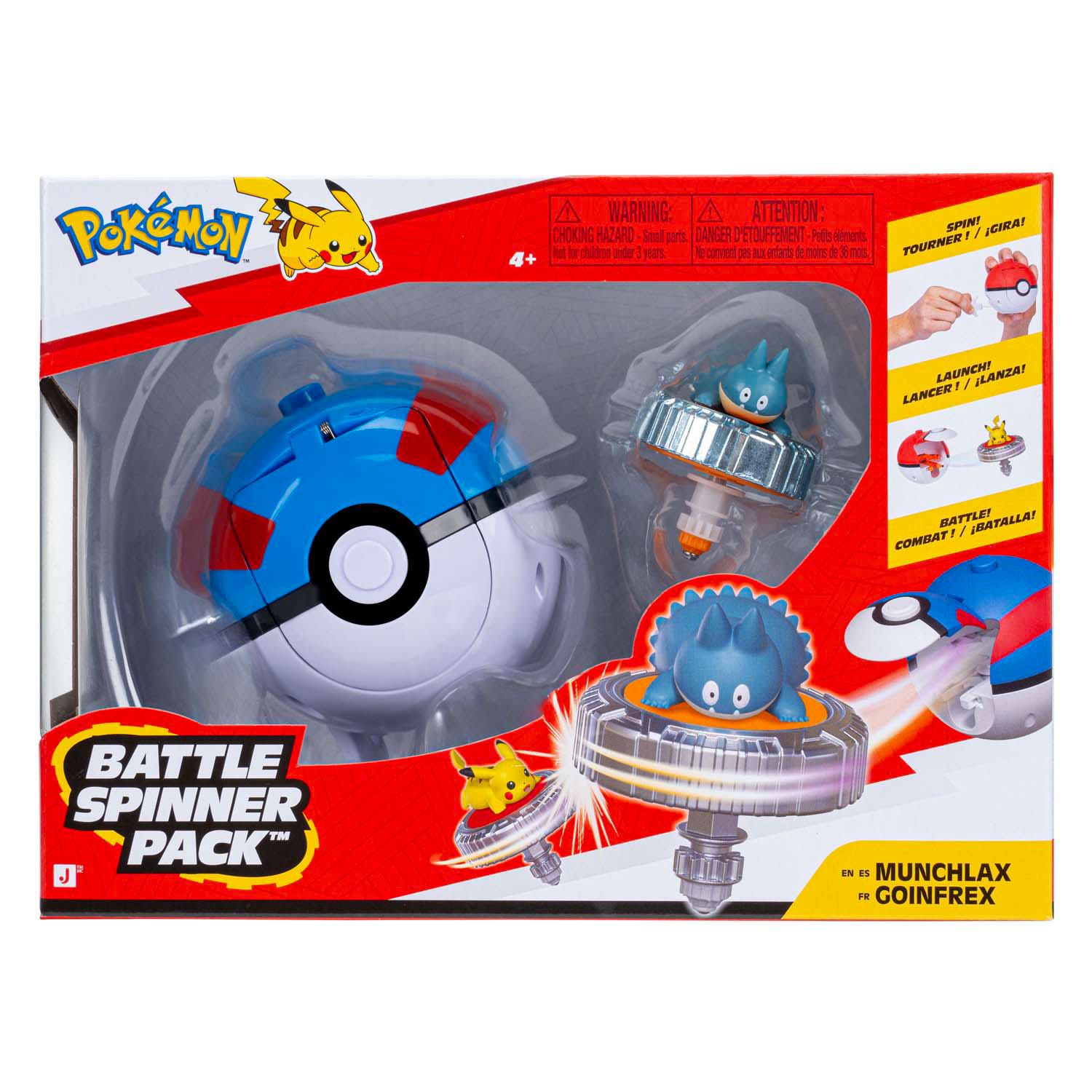 Pack Pokémon Battle Spinner - Munchlax en Super Ball