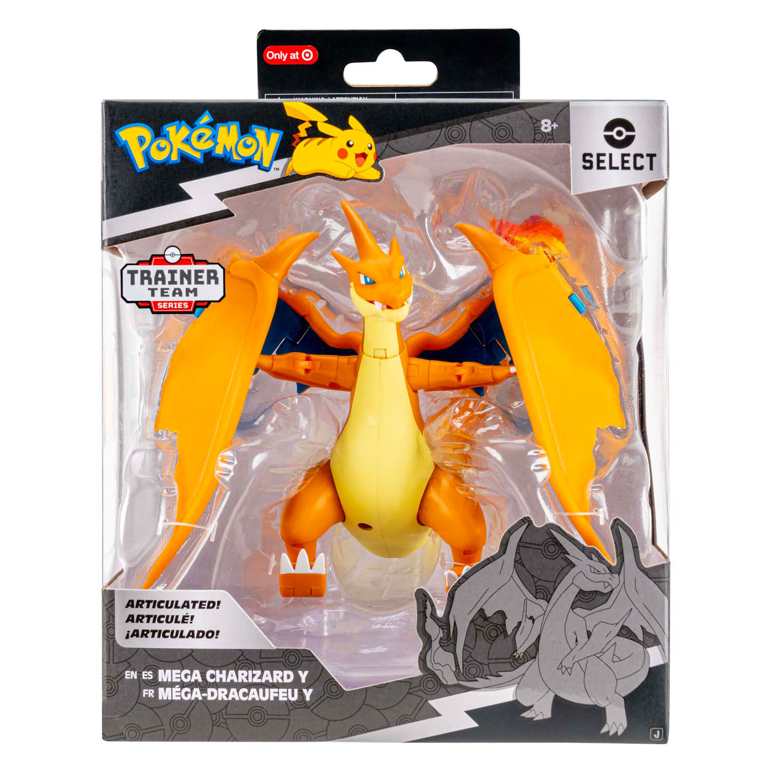 Figurine Pokémon super articulée Mega Charizard Y - 15 cm