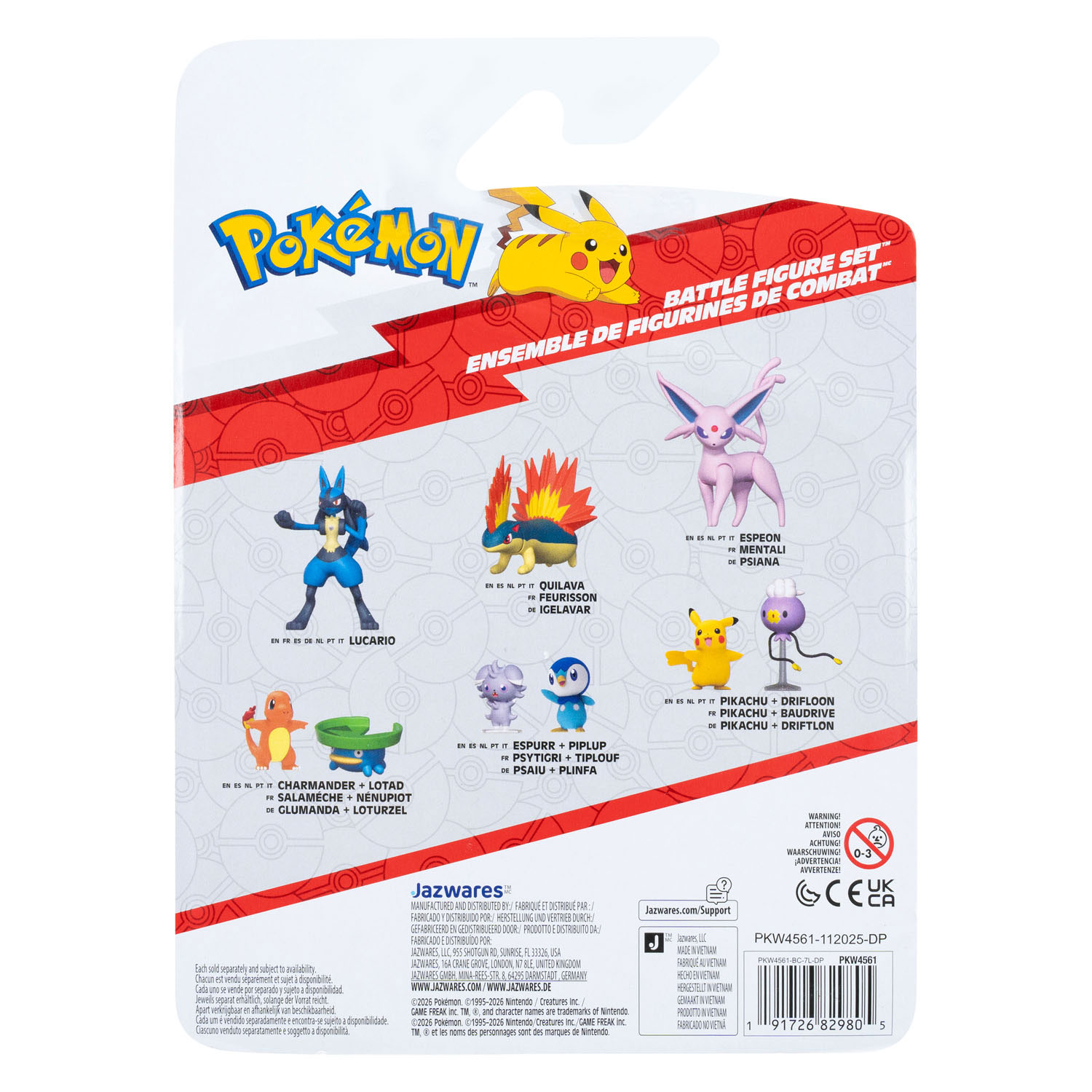 Pokemon Battle Figuren Set 3-pack Pikachu, Deino, Ivysaur