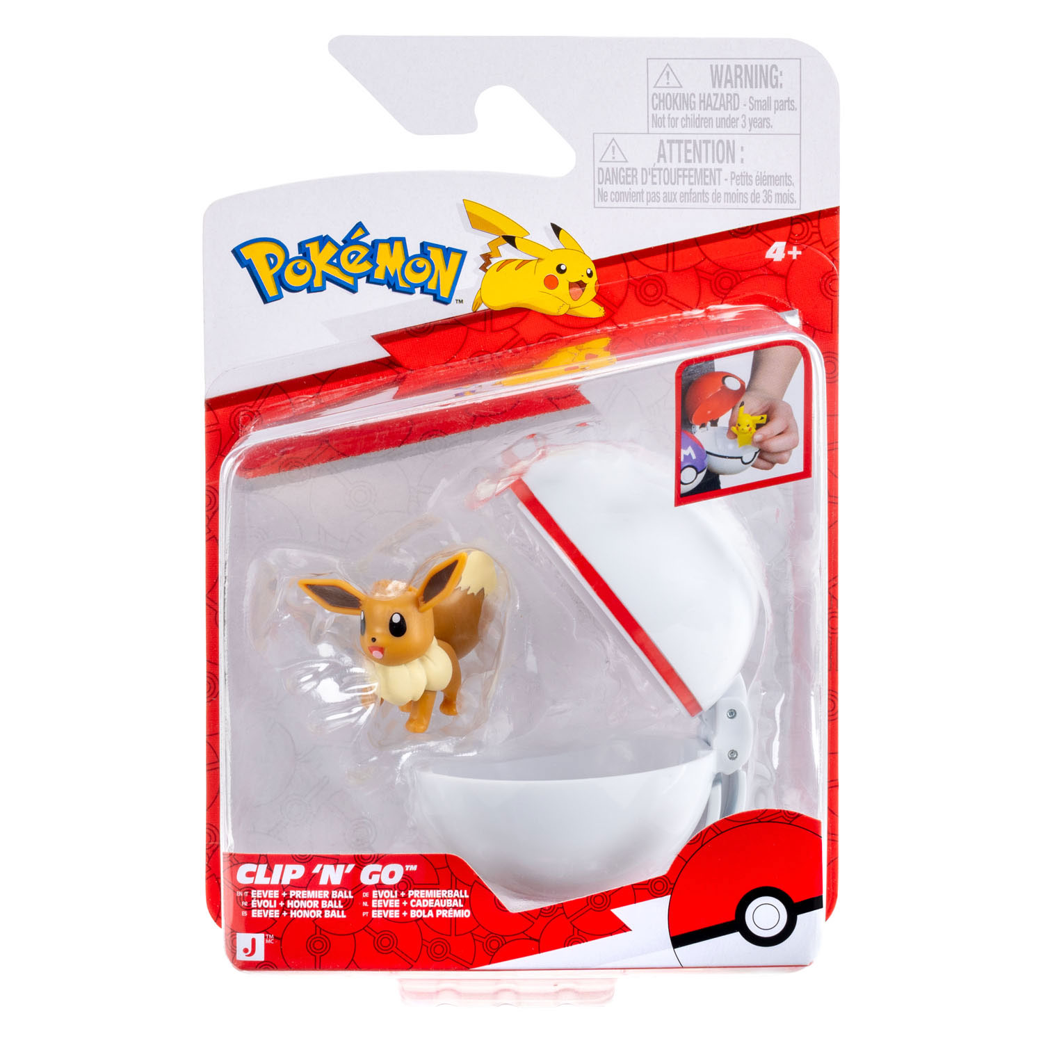 Pokemon Clip 'n Go Eevee met Premier Bal