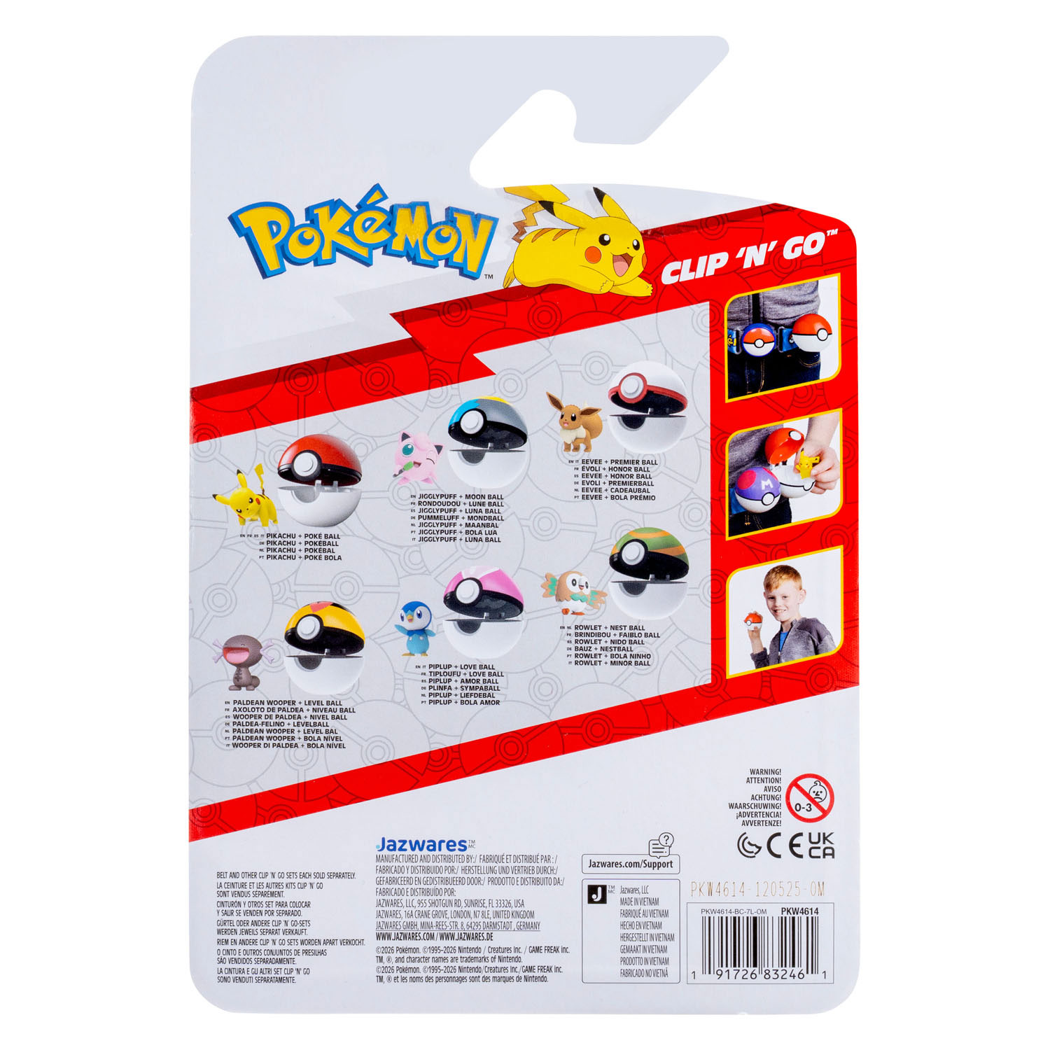 Pokemon Clip 'n Go Pikachu met Poke Bal