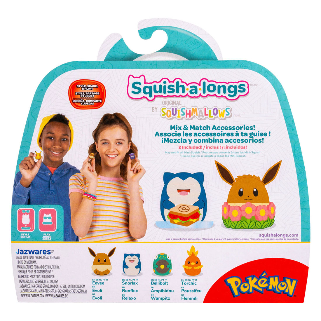Squishmallows Squish-a-longs Pokemon - 4dlg.