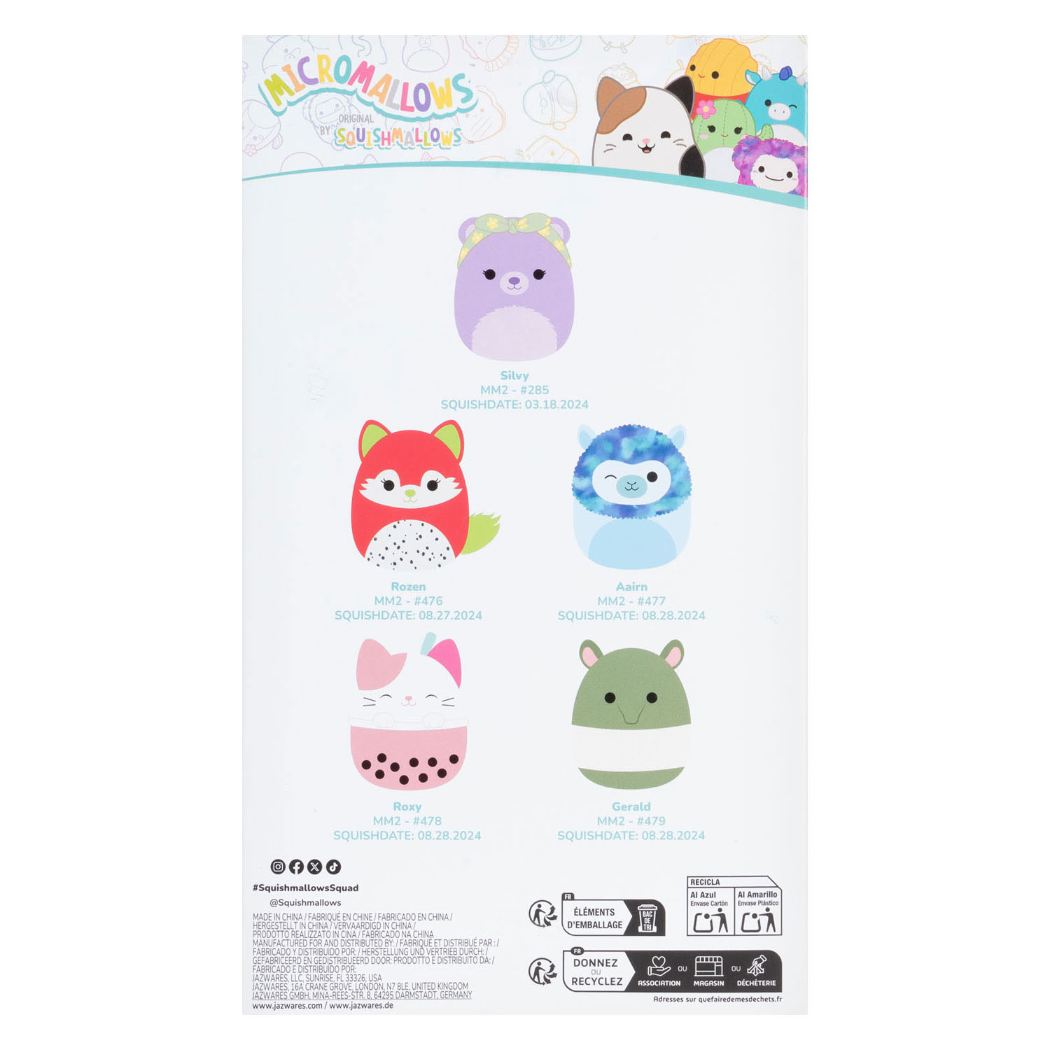 Squishmallows Knuffel Pluchen Micromallows 5-Pack 6cm