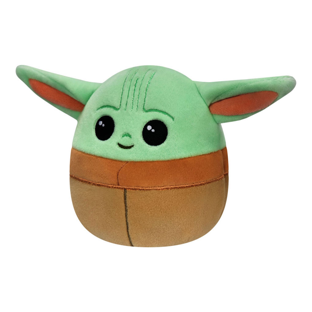 Peluche Squishmallows Mandalorien 30 cm avec Grogu 8,5 cm