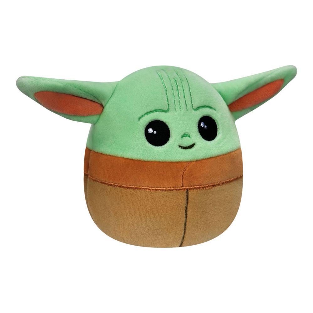 Peluche Squishmallows Mandalorien 30 cm avec Grogu 8,5 cm