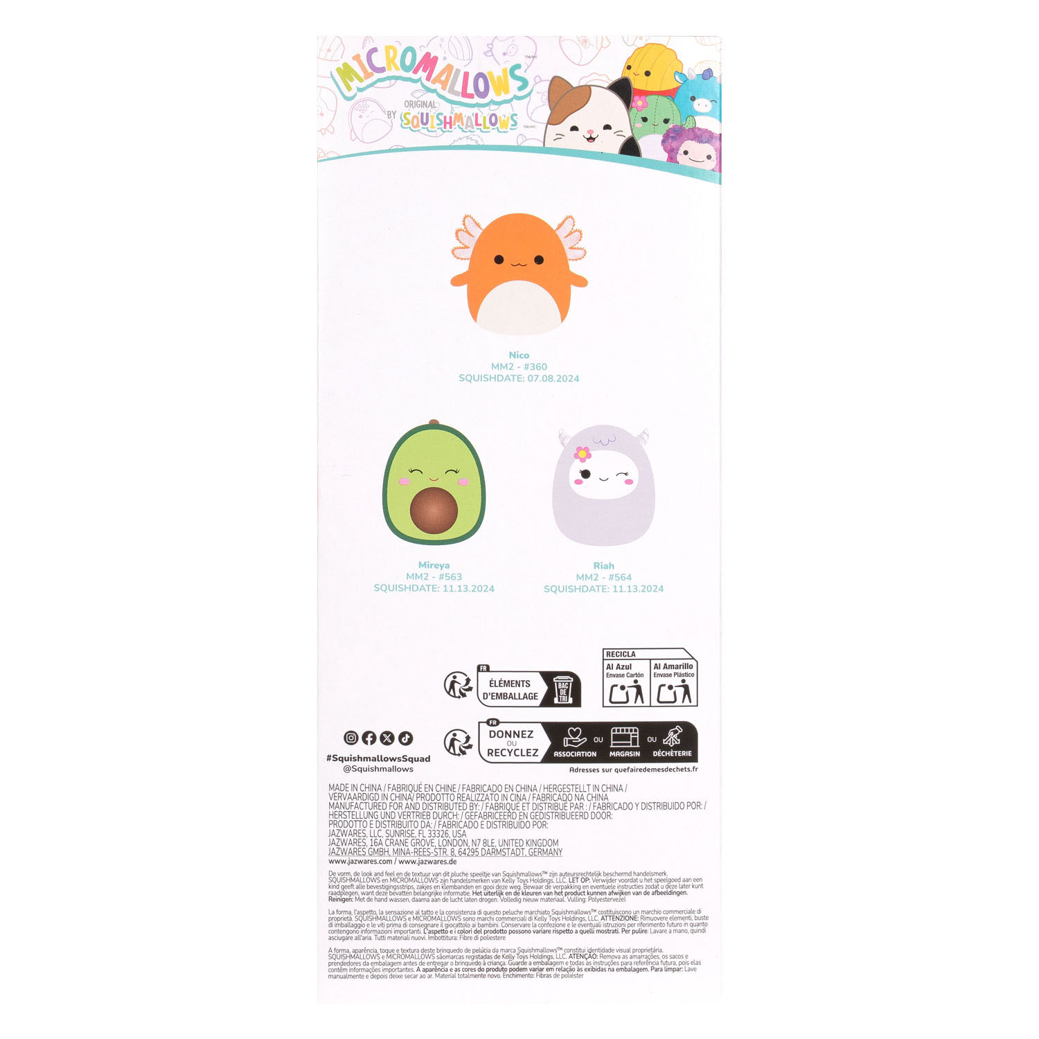 Squishmallows Knuffel Pluche Micromallows - 3st.