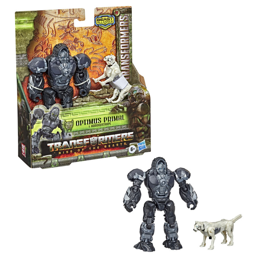 Transformers Rise of the Beasts Figurines articulées Beast Weaponizer - Optimus Primal & Arrowstripe