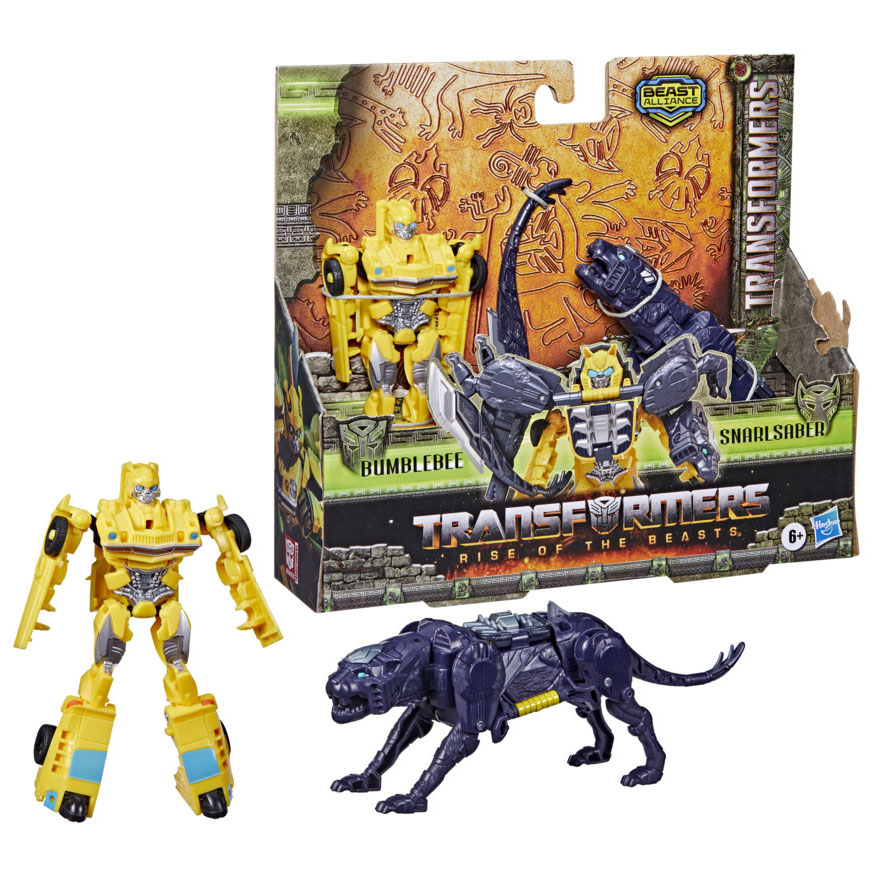 Transformers Rise of the Beasts Beast Combiner Figurines d'action – Bumblebee et Snarlsaber