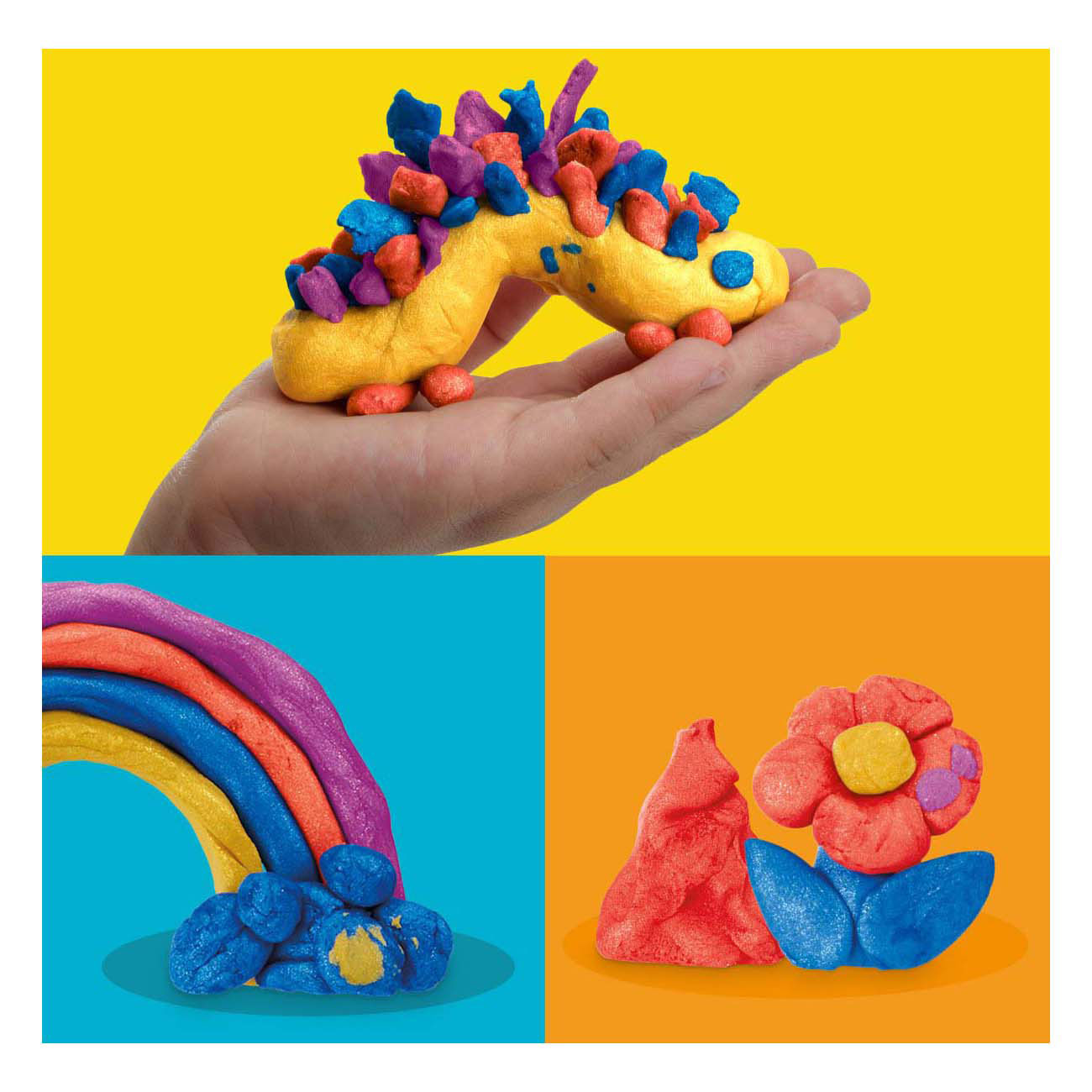 Pâte à modeler Play-Doh métallisée brillante - 4 pots en argile