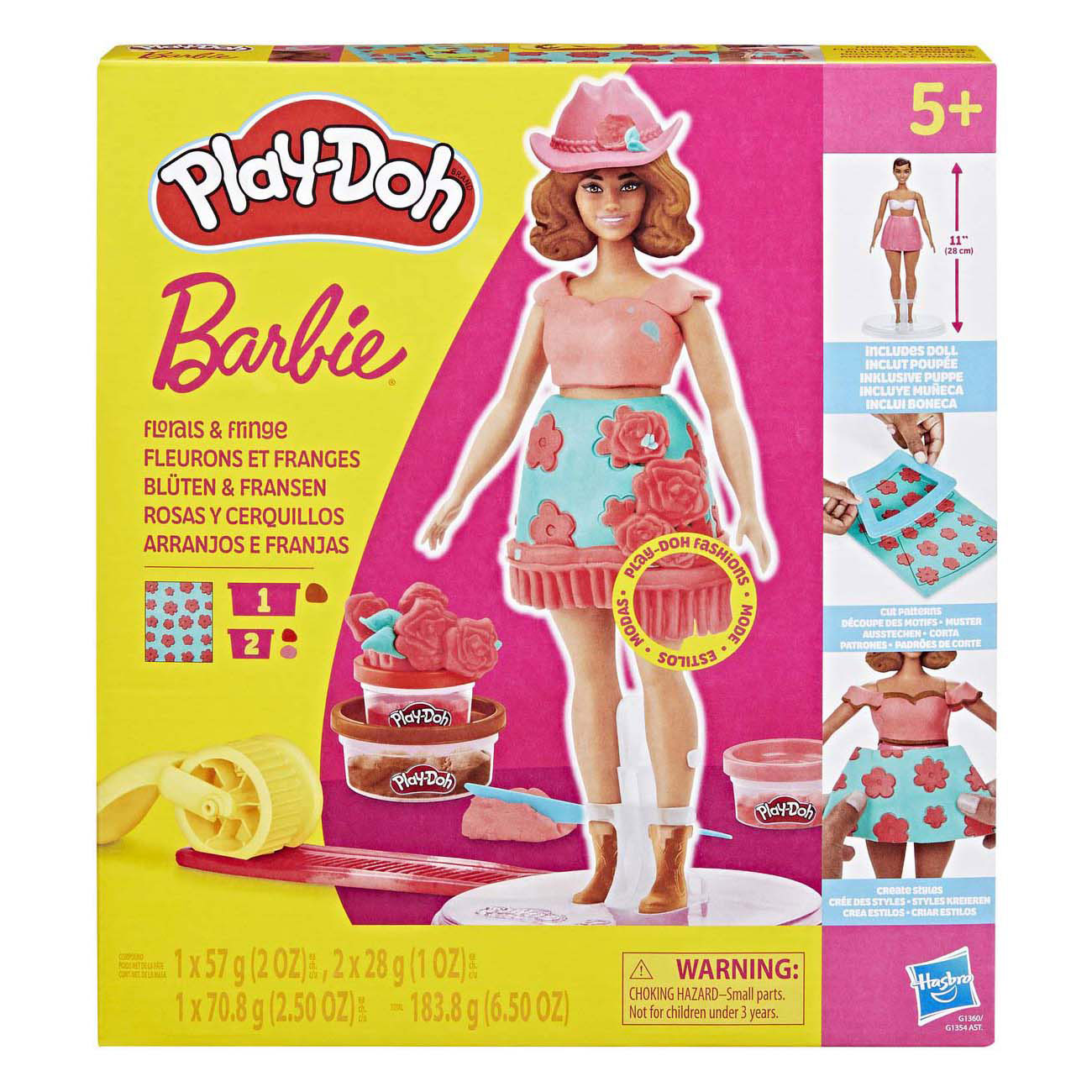 Play-Doh Barbie Blumen und Fransen - 3 Tontöpfe