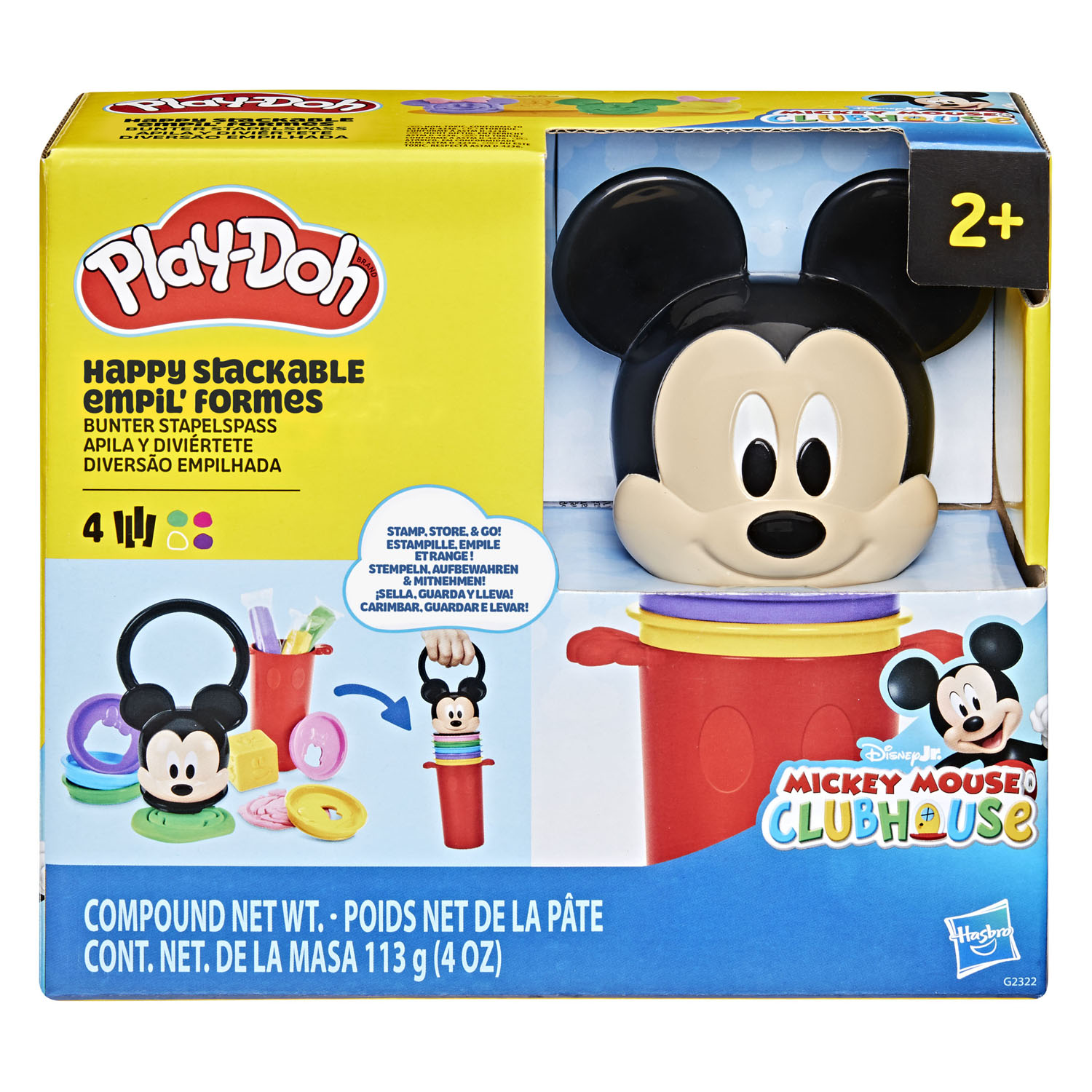 Pâte à modeler empilable Play-Doh Disney Junior - 4 couleurs