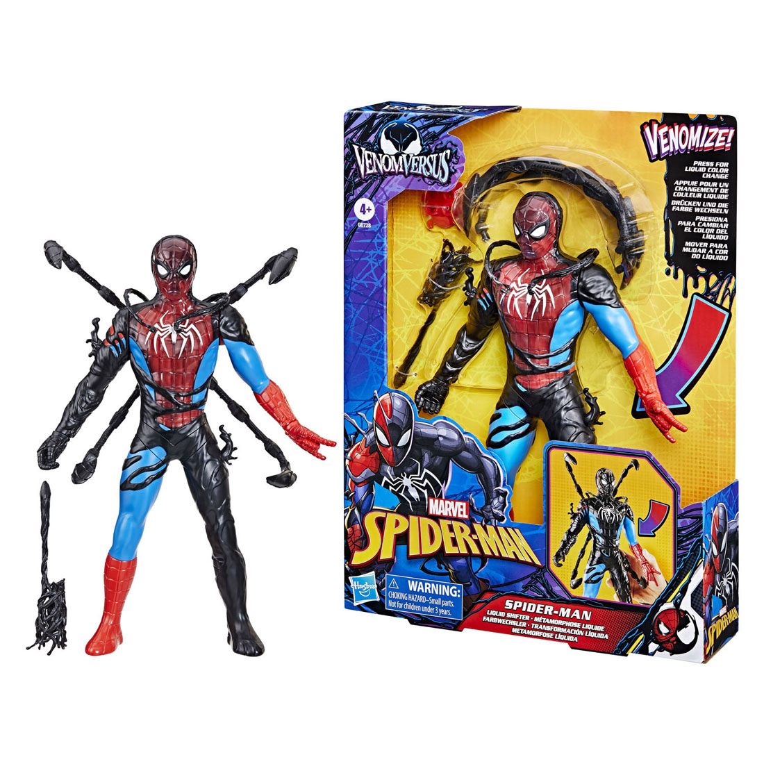 Figurine articulée Marvel Spider-Man Venom contre Spider-Man Liquid Shifter