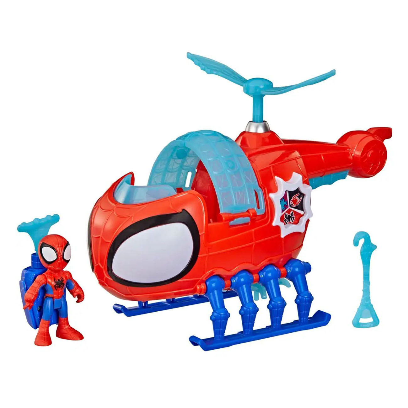 Spidey mit Spidey-Copter-Spielzeughubschrauber