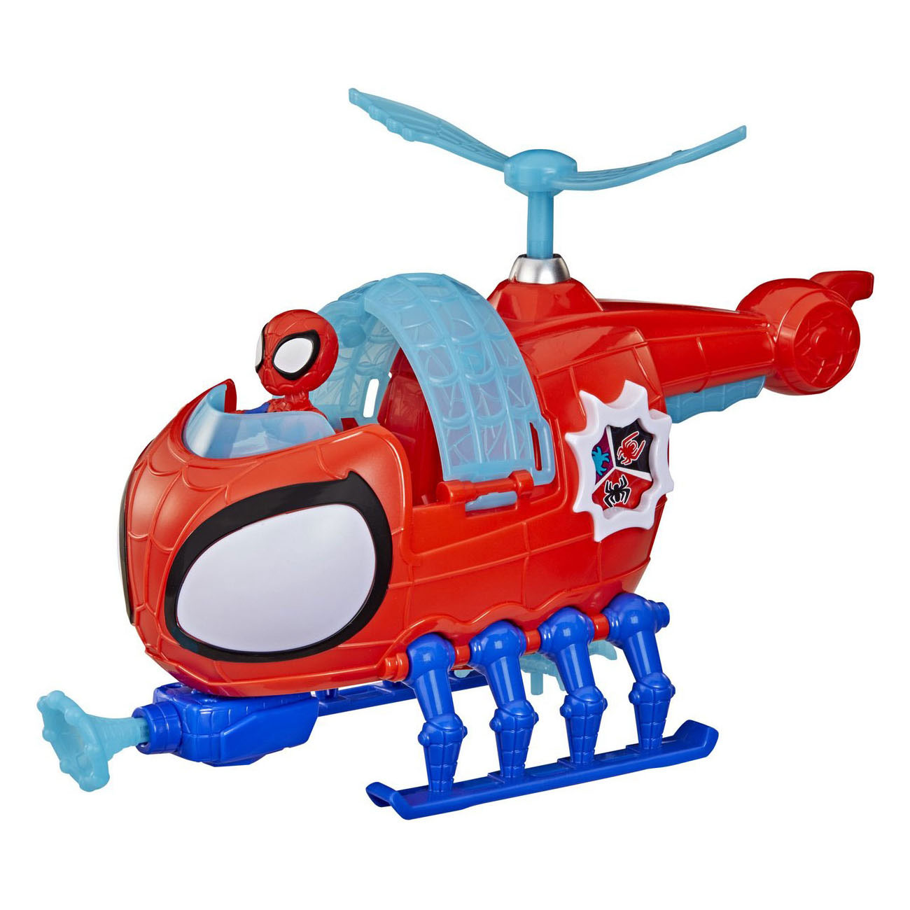 Spidey mit Spidey-Copter-Spielzeughubschrauber