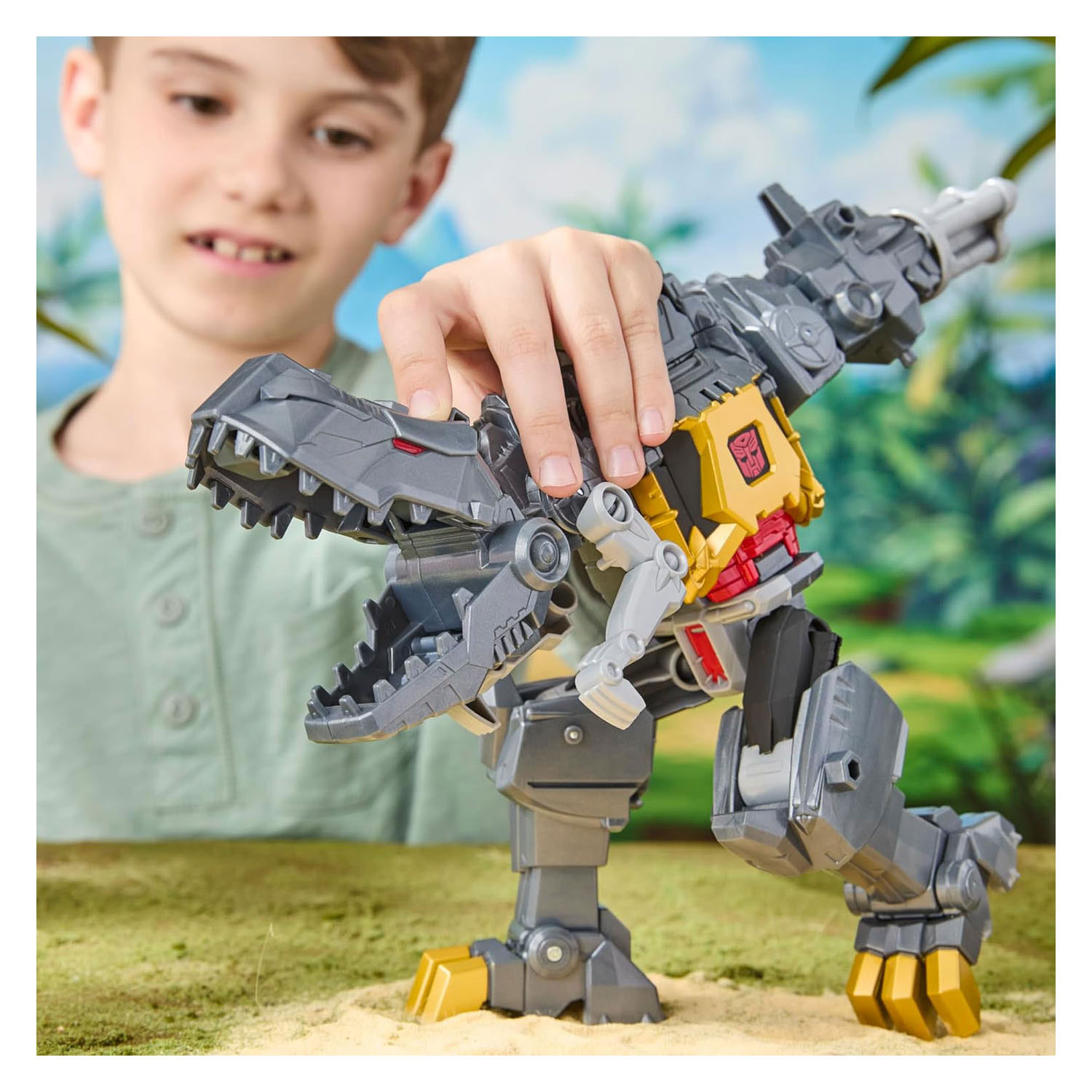 Transfomers Cyberworld Chomp & Battle Grimlock Speelfiguur