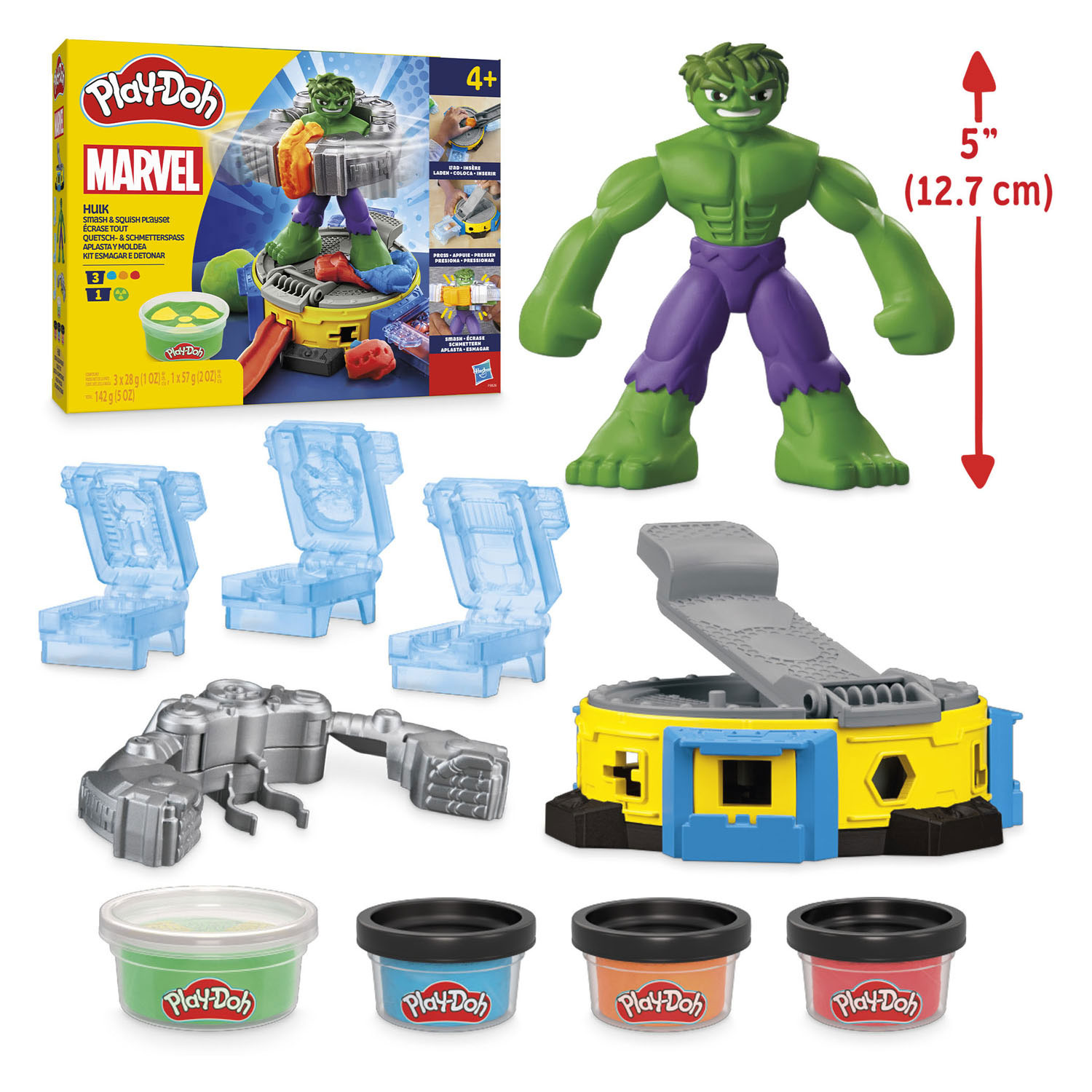 Play-Doh Marvel Hulk Smash & Squish Speelset - 4 Kleipotjes
