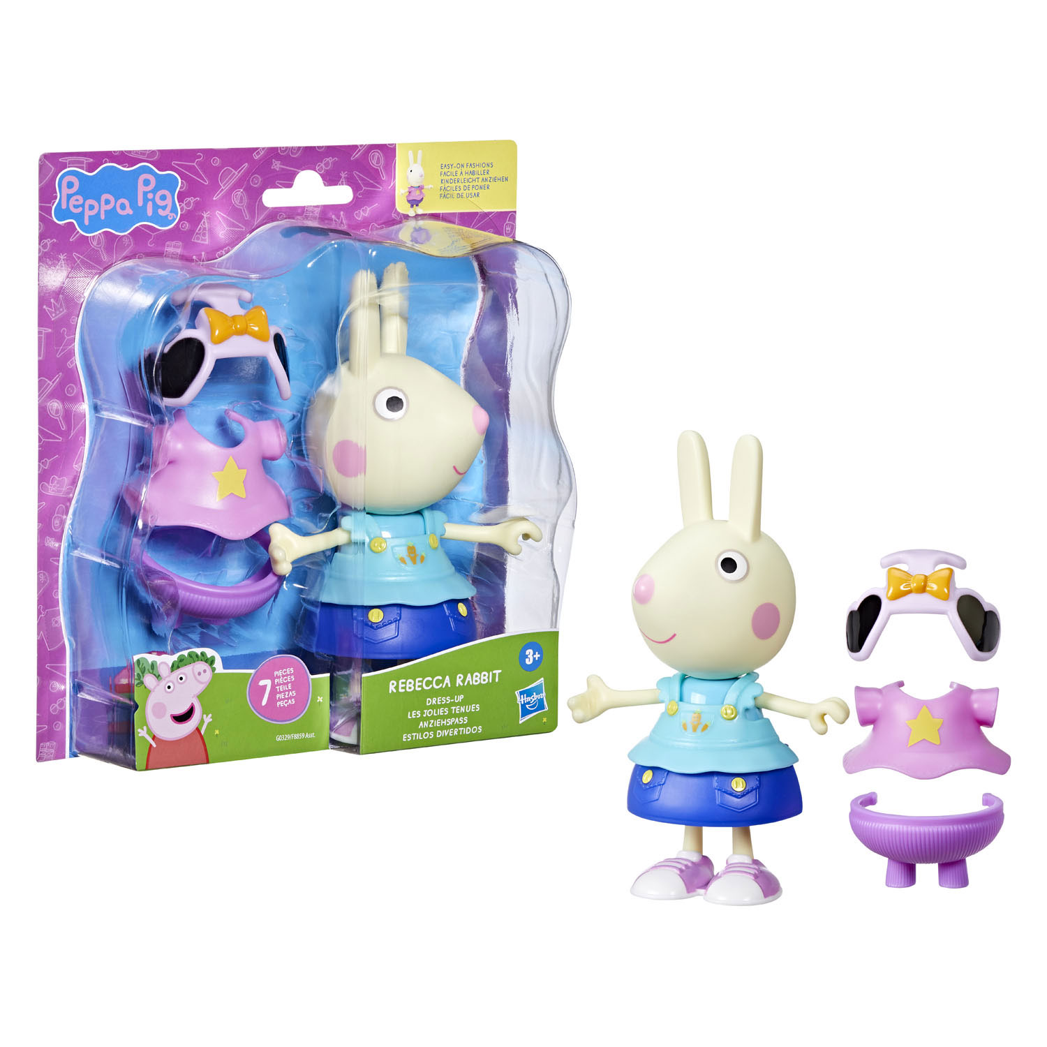 Figurine Peppa Pig Rebecca Rabbit à habiller