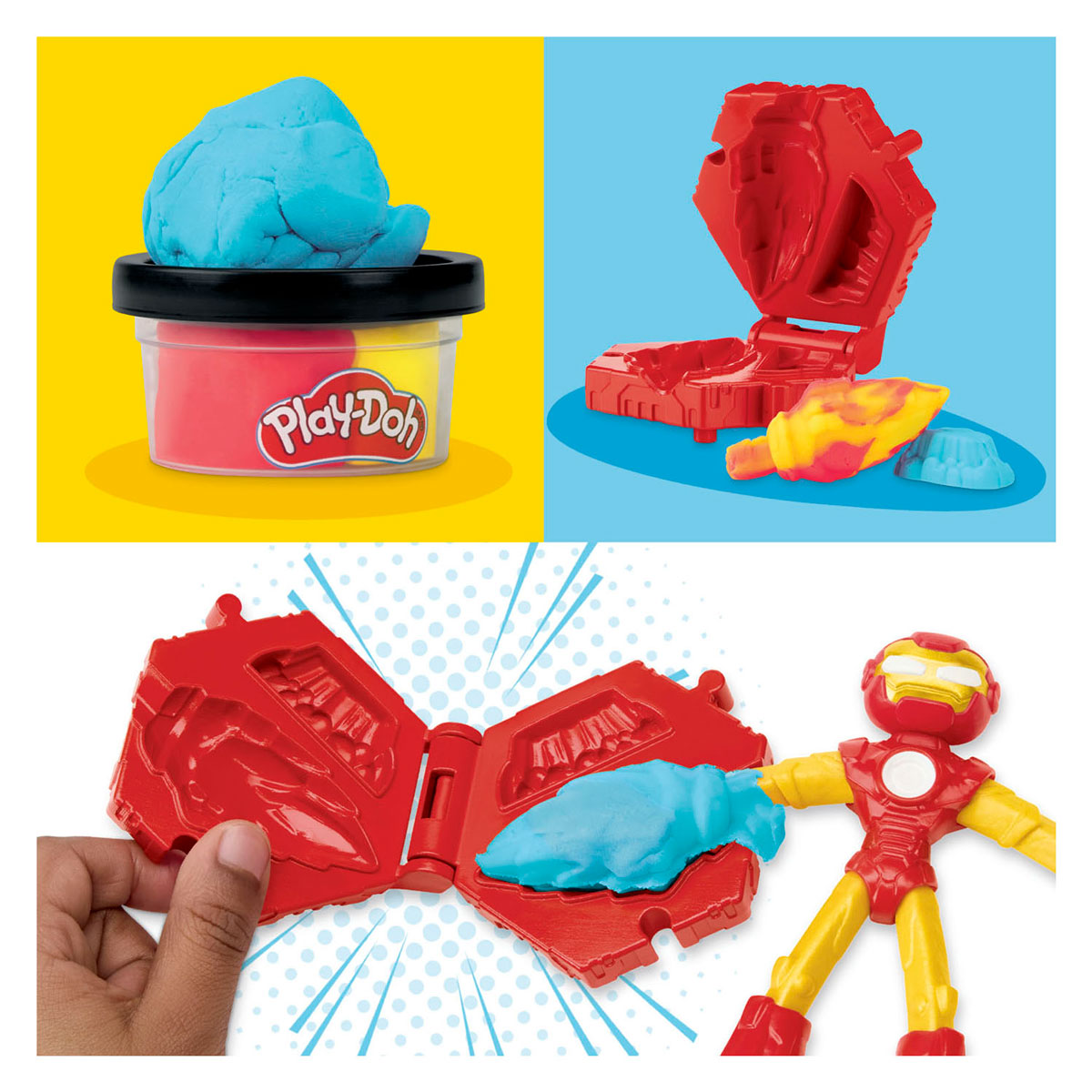 Play-Doh Marvel Iron Man Blast Launcher - 2 Kleipotjes