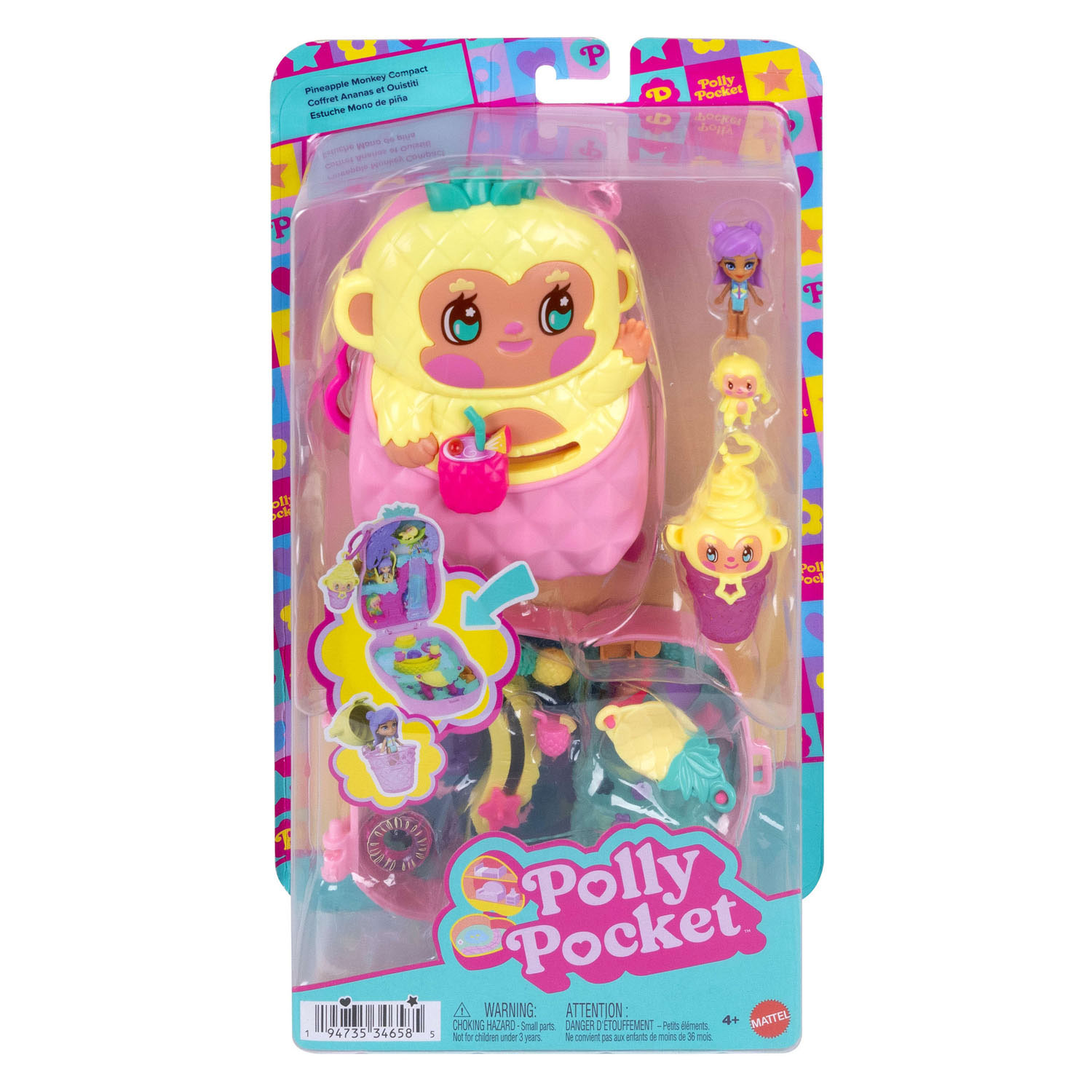 Polly Pocket Compactset Ananas en Aapje
