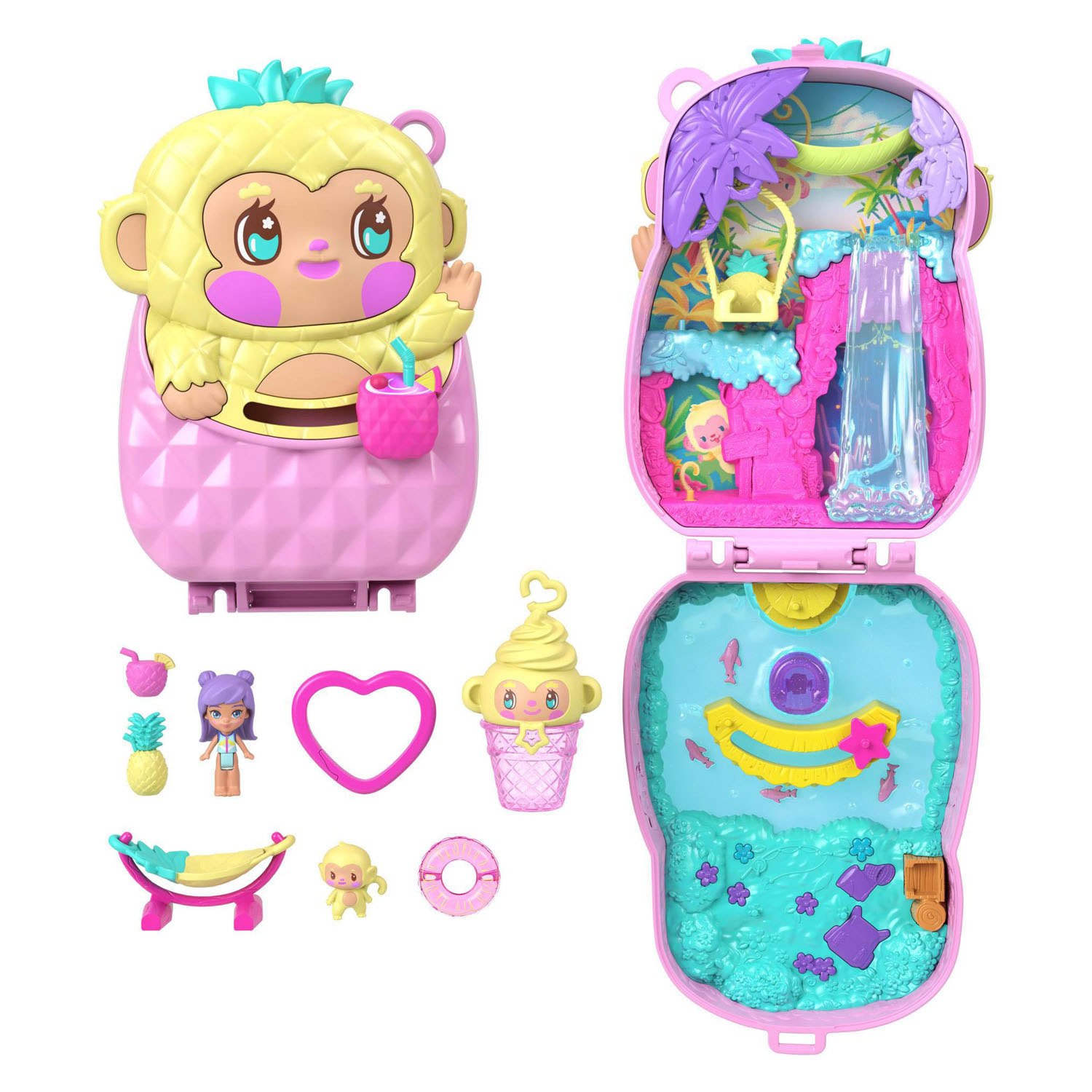 Polly Pocket Compactset Ananas en Aapje