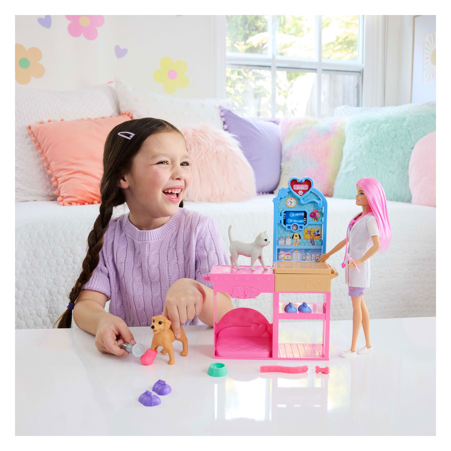 Barbie Dierenarts met Dier - 10dlg.