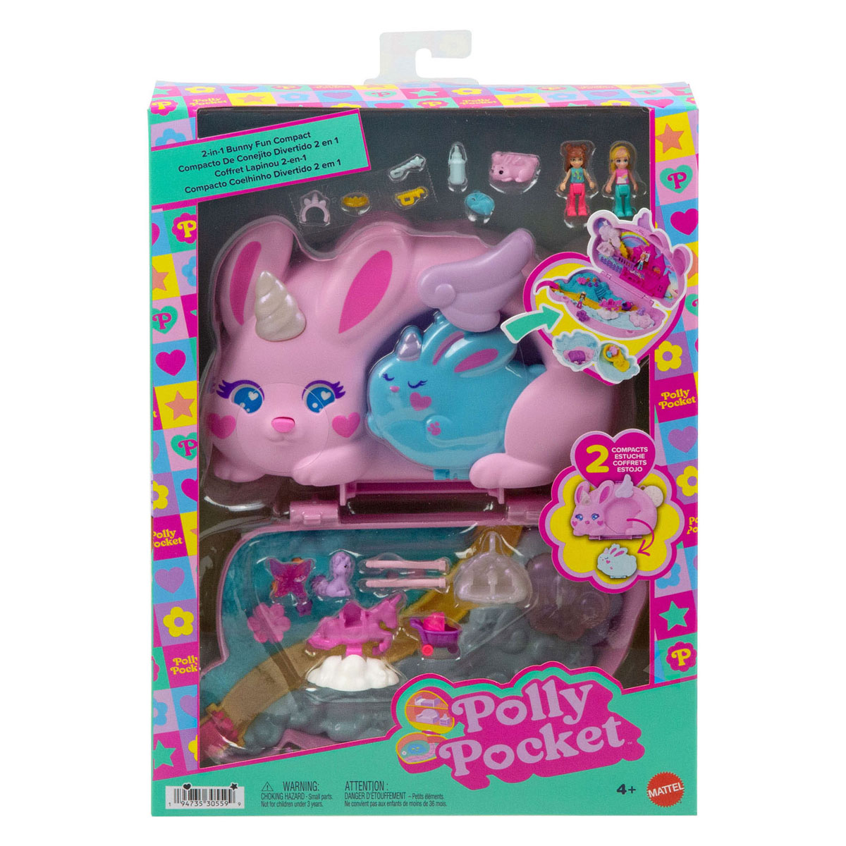 Polly Pocket 2-in-1 Hasen-Spielset (Kompakt)
