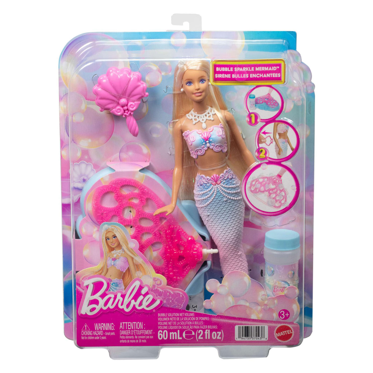 Barbie Glitterende Zeemeermin met Bellen