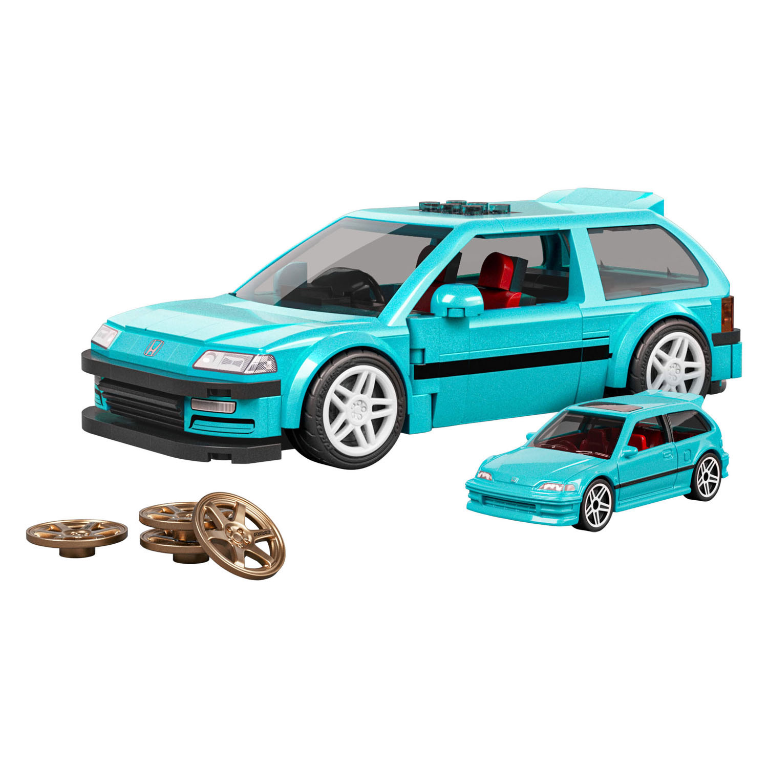 Hot Wheels Brick Shop Speed ​​Series Custom Honda Civic EF 1 Bouwset 1:32 - 248dlg.