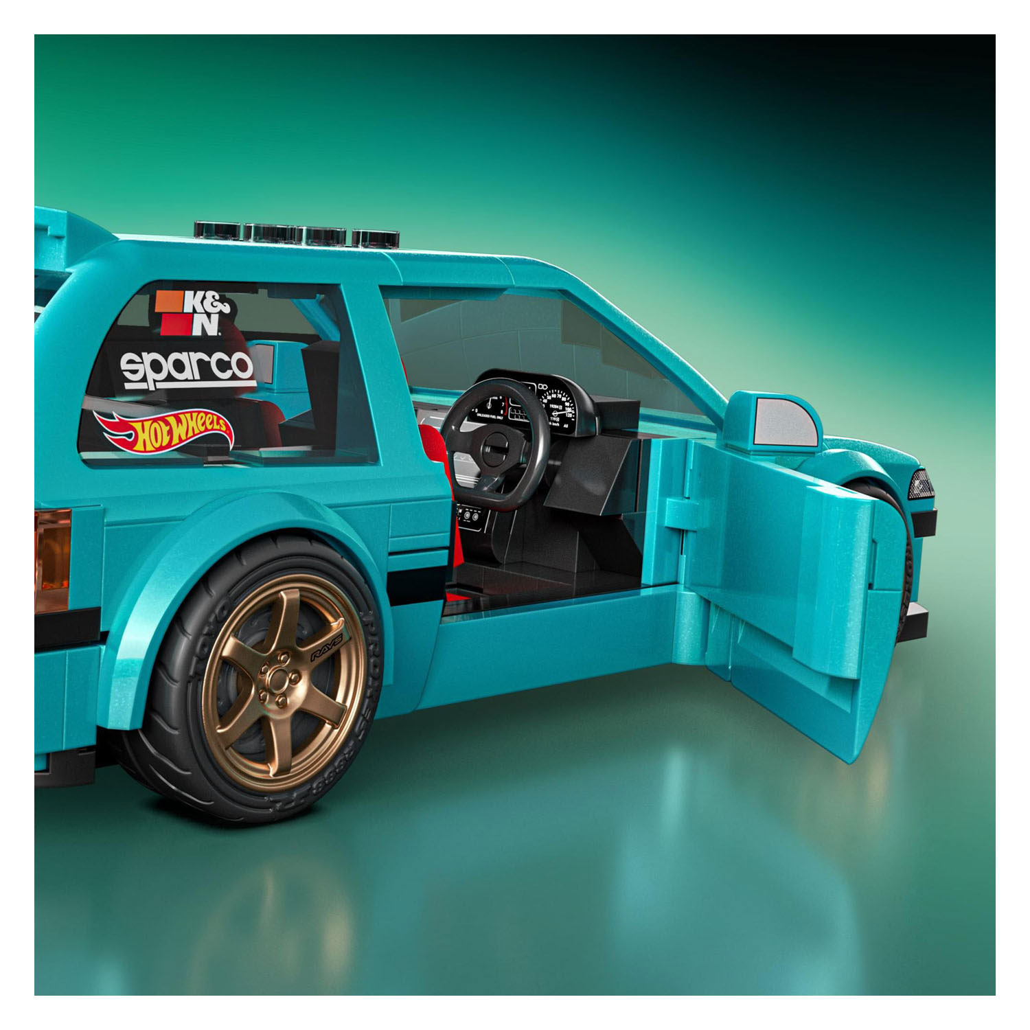 Hot Wheels Brick Shop Speed ​​Series Custom Honda Civic EF 1 Bouwset 1:32 - 248dlg.