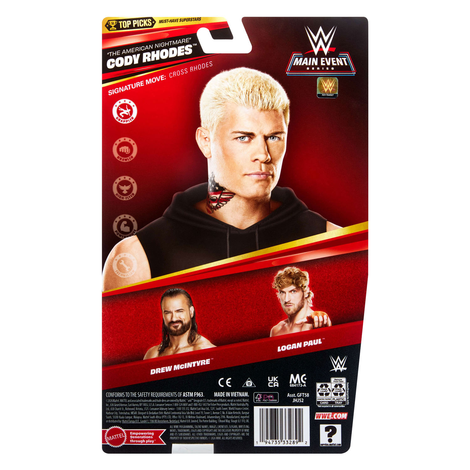 WWE Main Event Top Picks Speelfiguur - 17cm