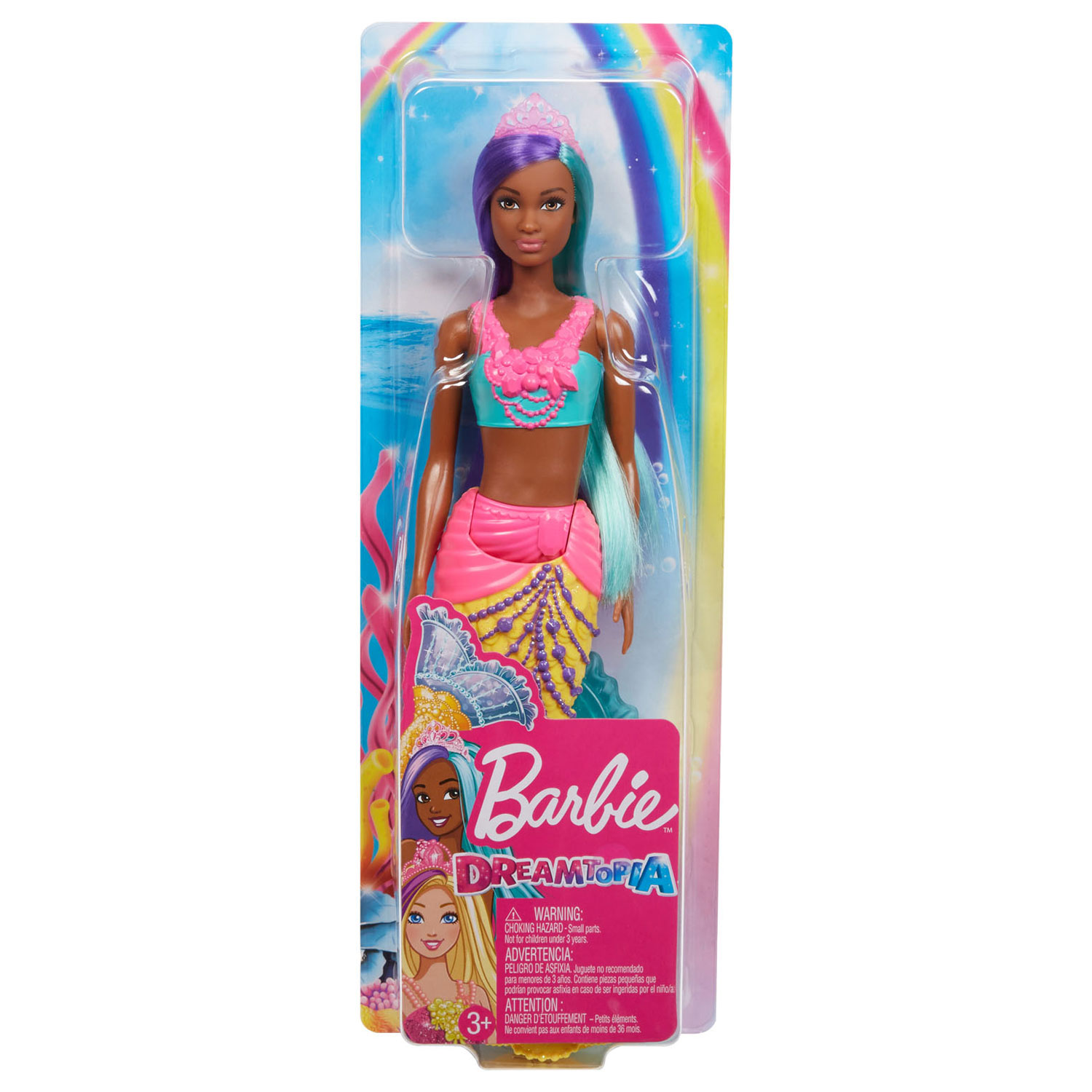 Barbie Dreamtopia Zeemeermin met blauwgroen en paars haar