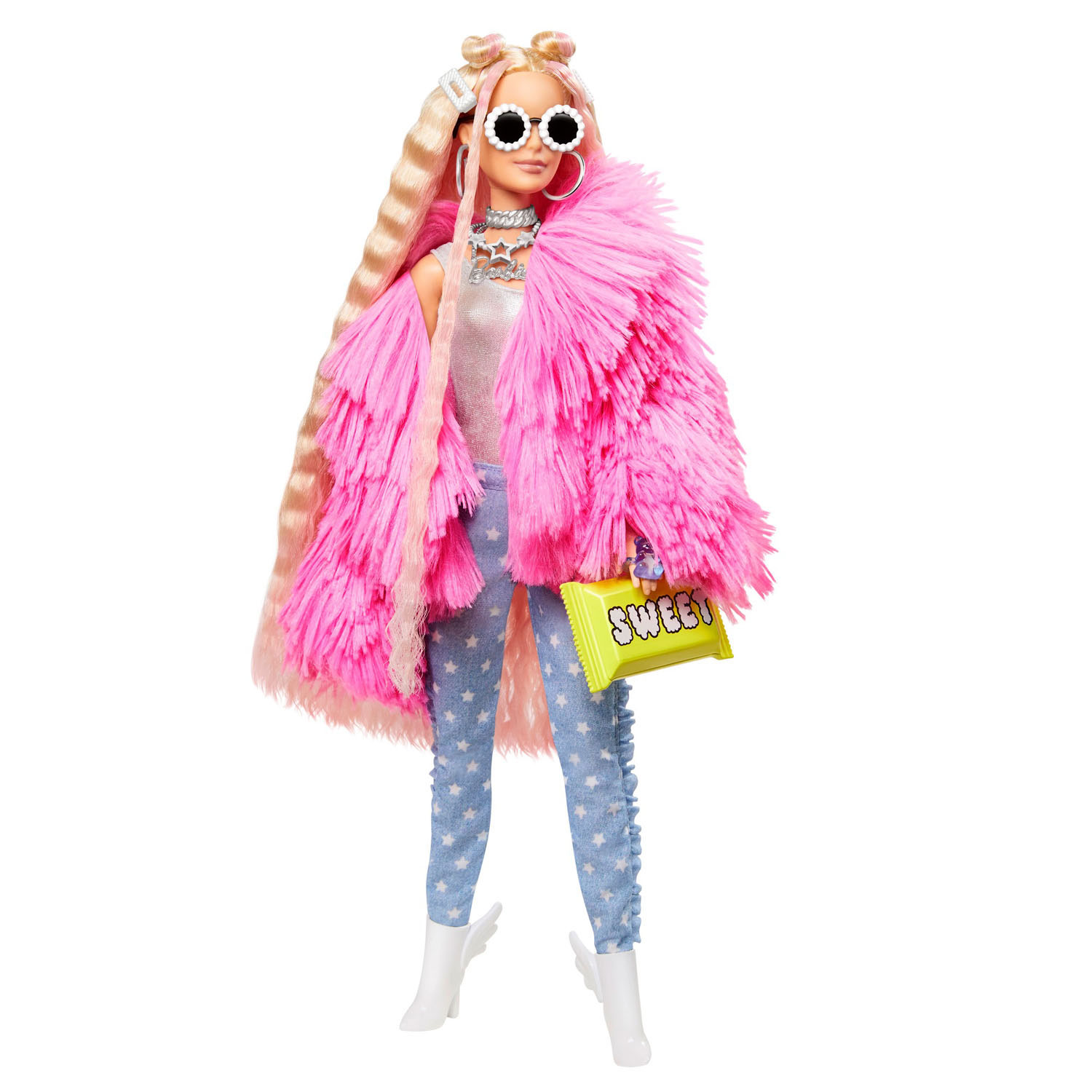 Barbie Extra Doll – Flauschige rosa Jacke